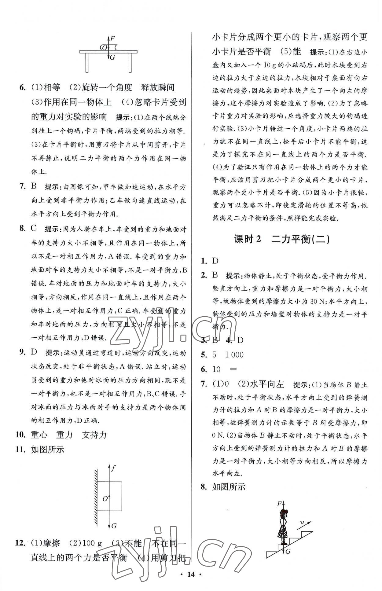 2023年小題狂做八年級(jí)物理下冊(cè)蘇科版提優(yōu)版 參考答案第14頁(yè)