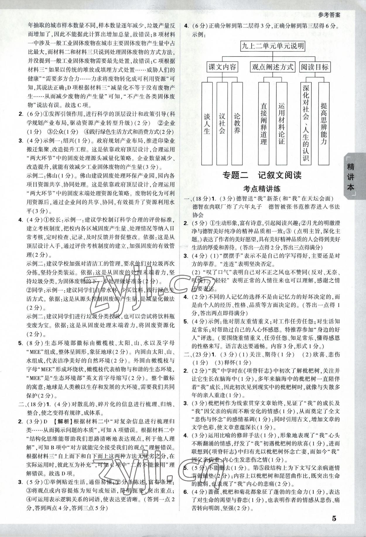 2023年万唯中考试题研究语文徐州专版 参考答案第4页