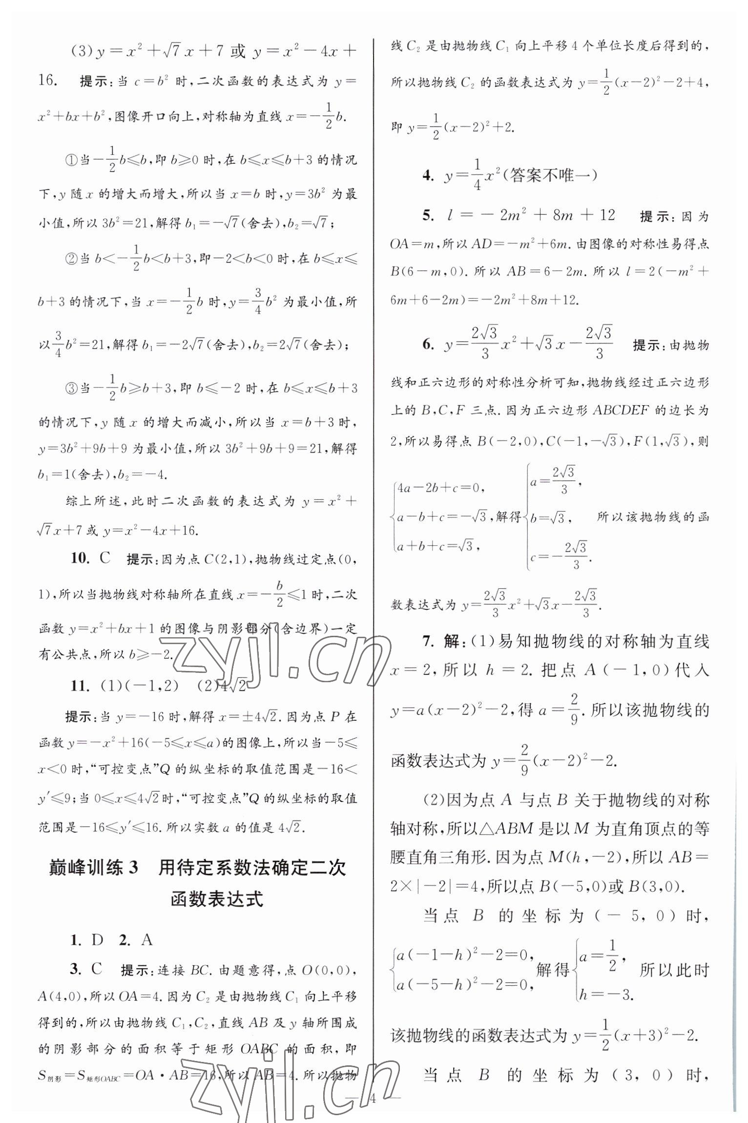 2023年小題狂做九年級數(shù)學(xué)下冊蘇科版巔峰版 參考答案第4頁