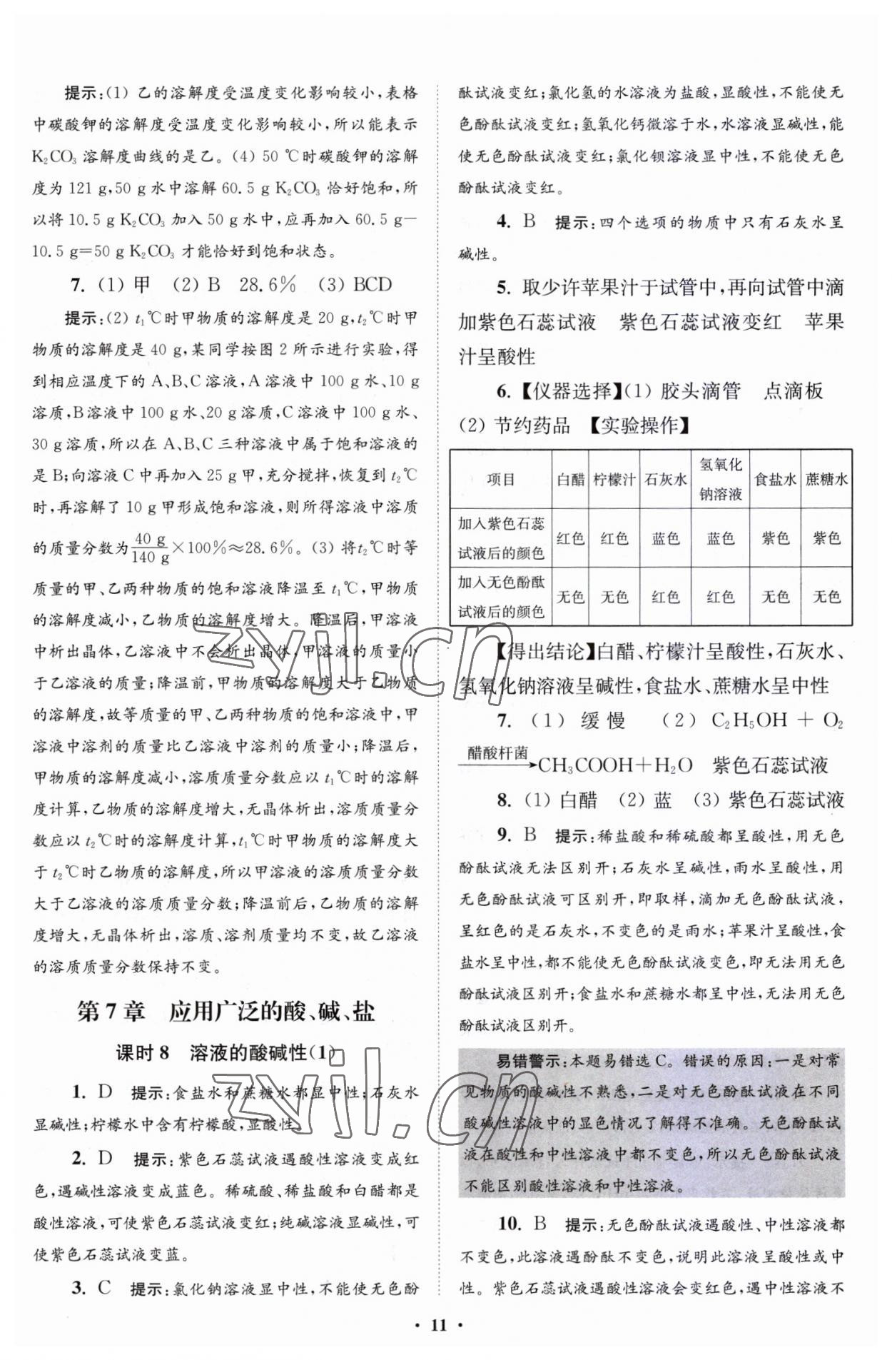 2023年初中化学小题狂做九年级下册沪教版提优版 第11页