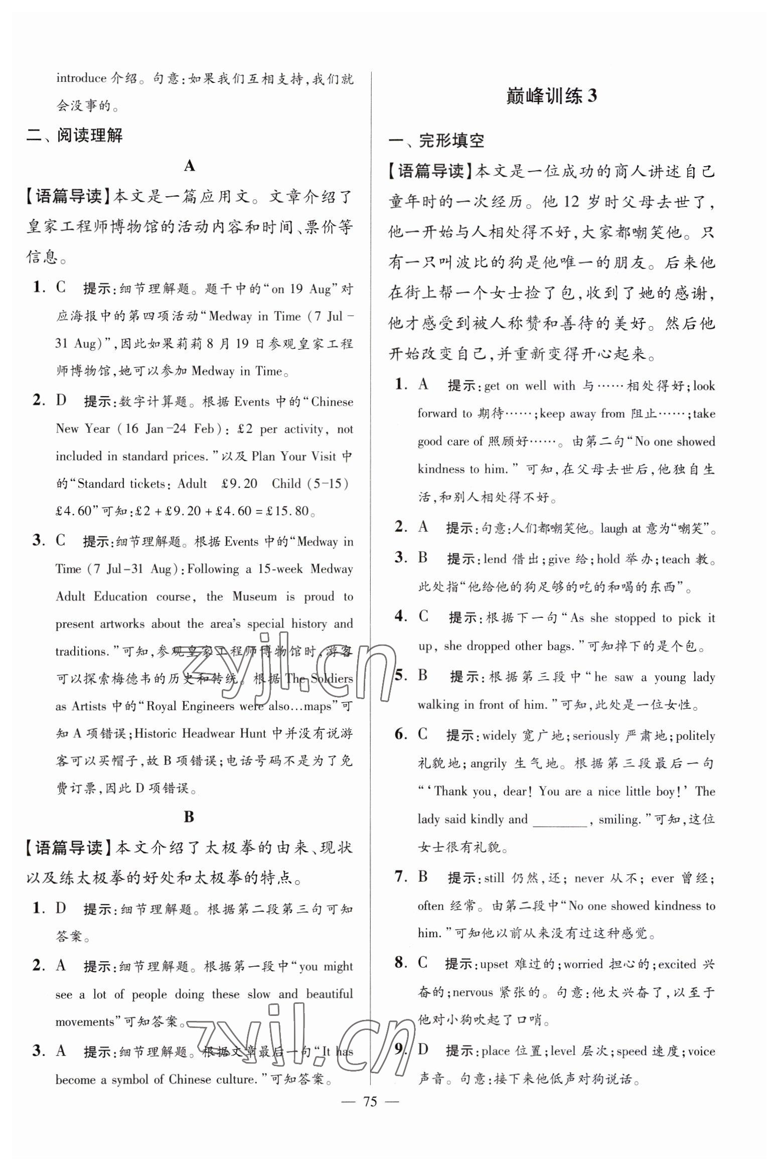 2023年小題狂做九年級(jí)英語(yǔ)下冊(cè)譯林版巔峰版 第3頁(yè)