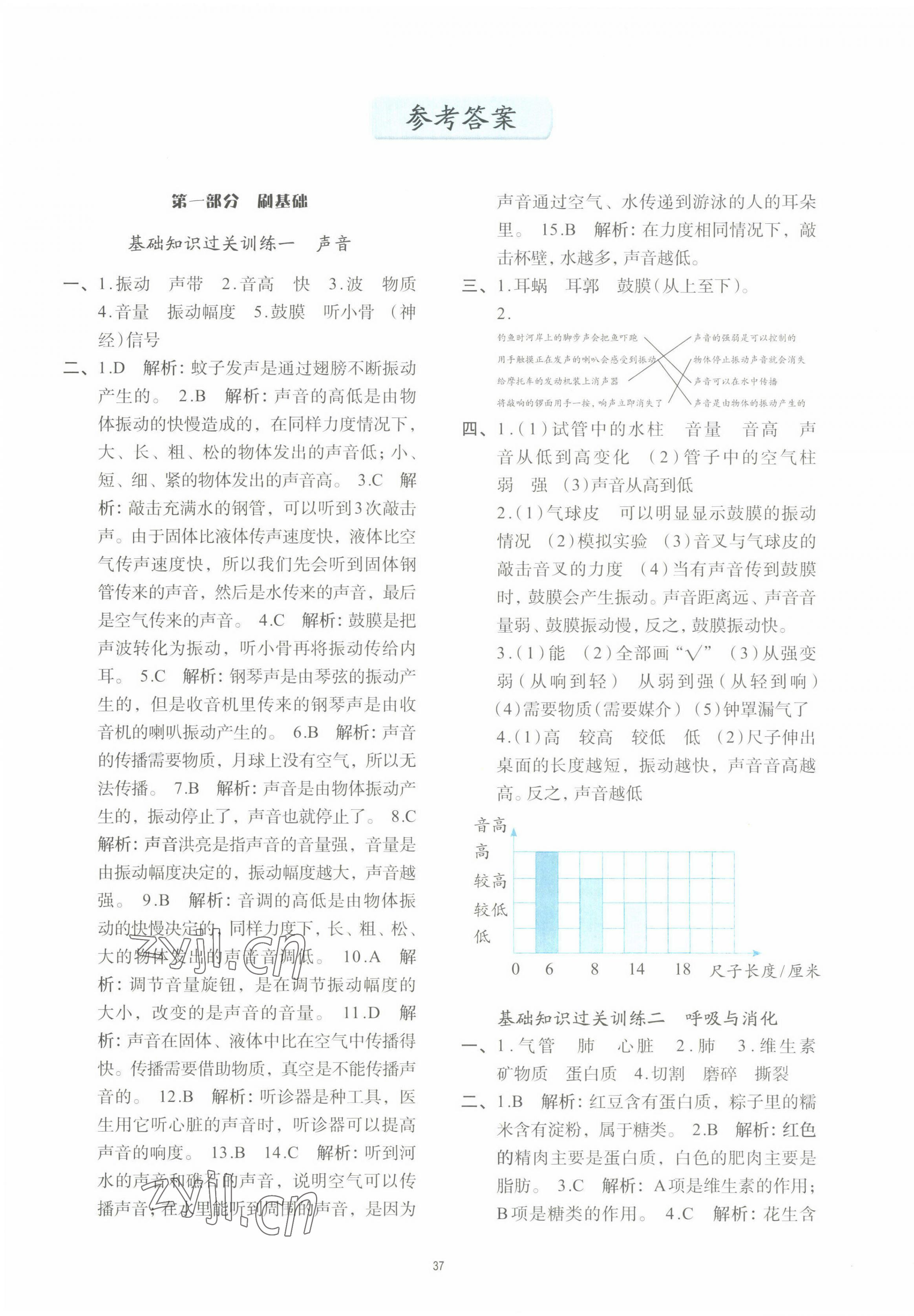 2022年知行合期末必刷題四年級科學(xué)上冊教科版 參考答案第1頁