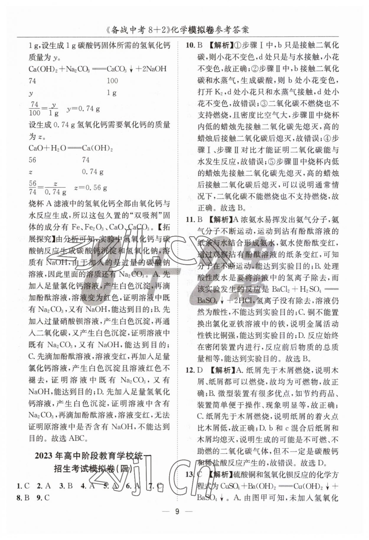2023年中考密卷8加2化學 第9頁