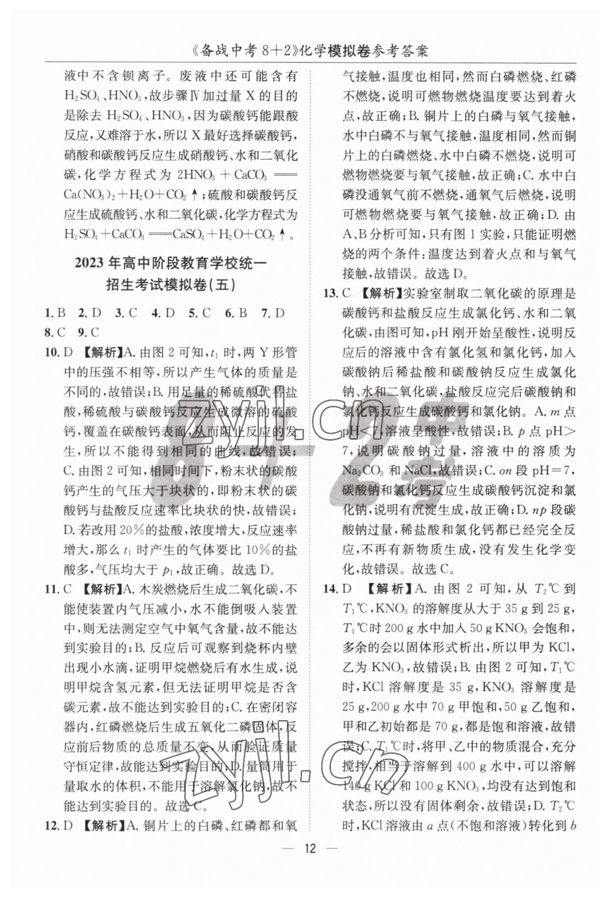 2023年中考密卷8加2化學(xué) 第12頁(yè)