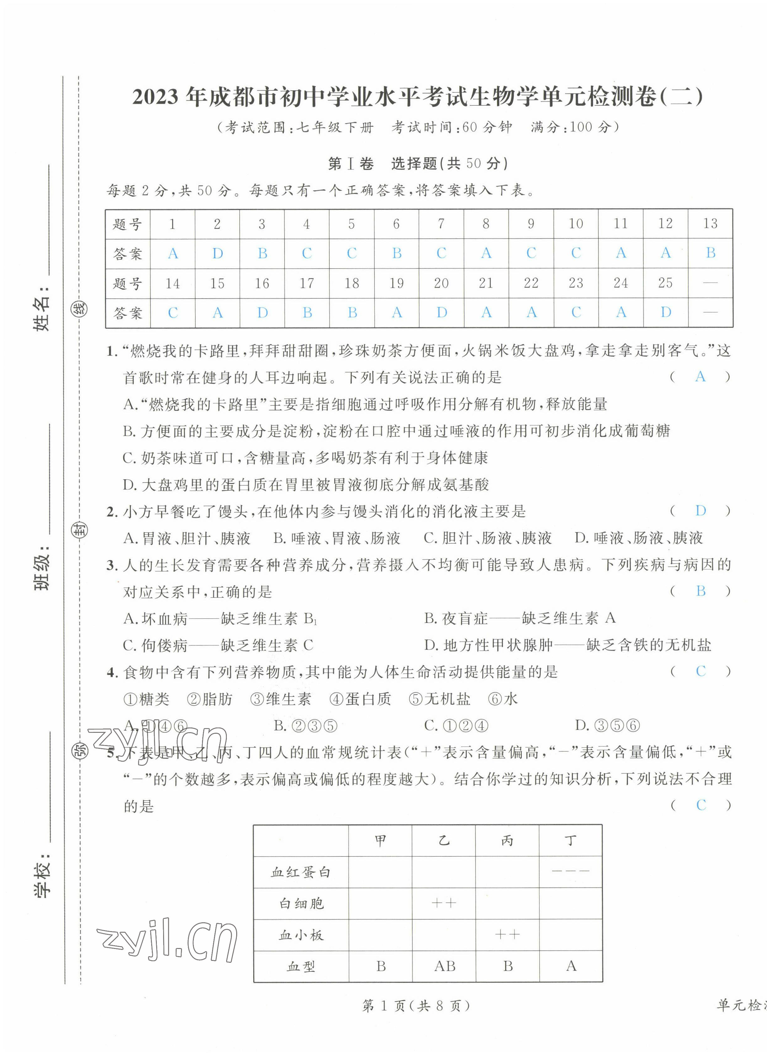 2023年時(shí)習(xí)之決勝會(huì)考生物北師大版 第9頁(yè)