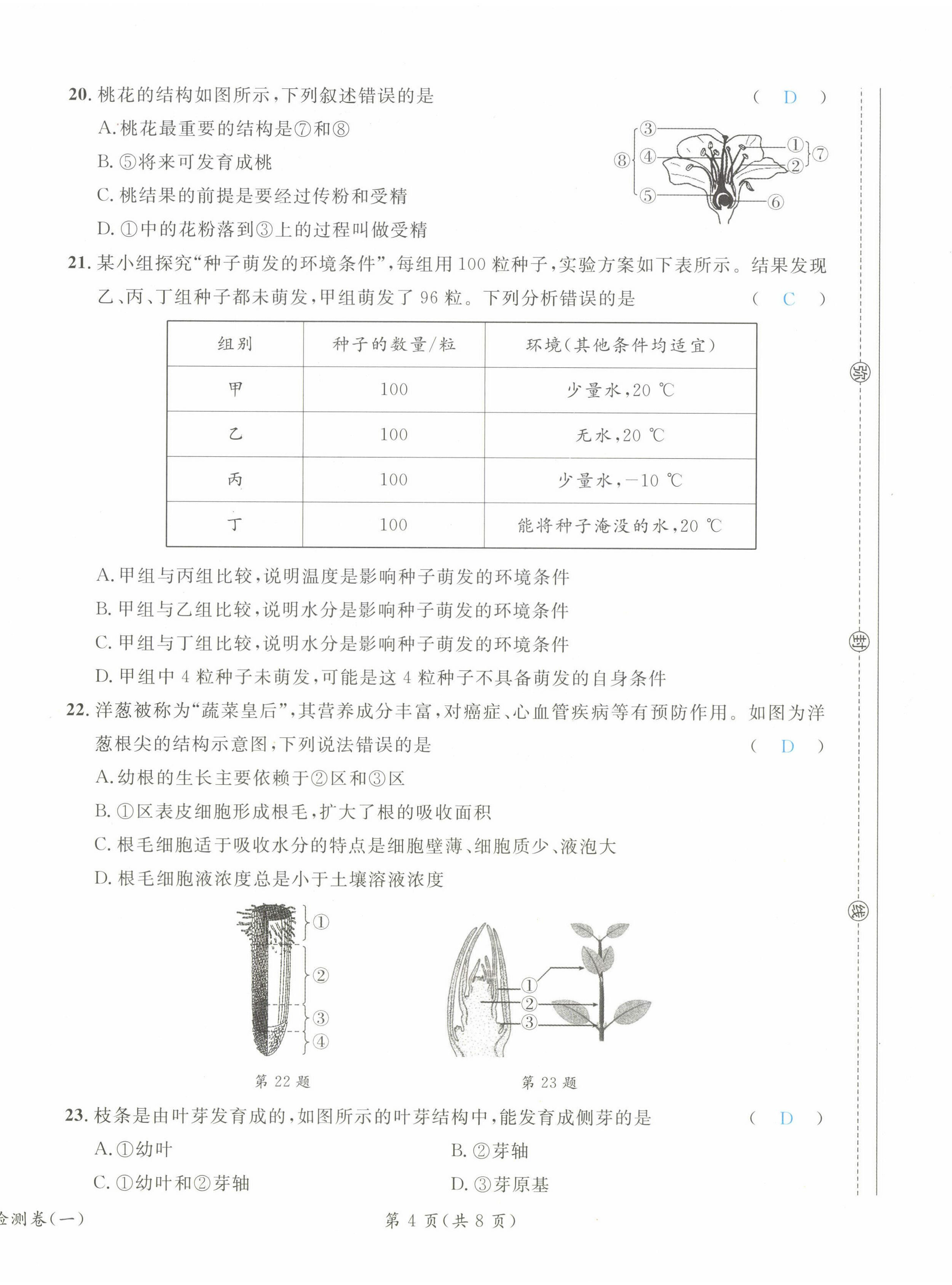 2023年時習之決勝會考生物北師大版 第4頁