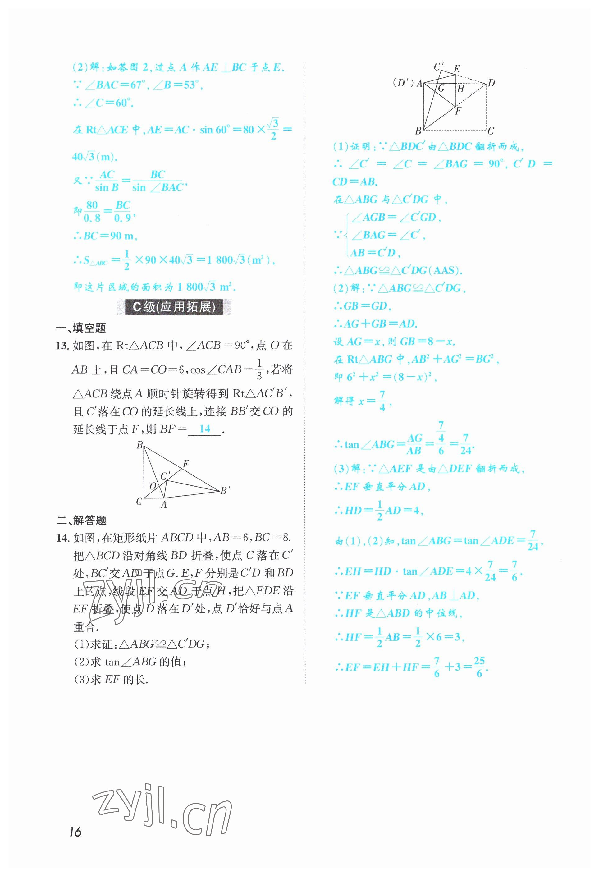 2023年第一學(xué)堂九年級數(shù)學(xué)下冊北師大版 參考答案第31頁