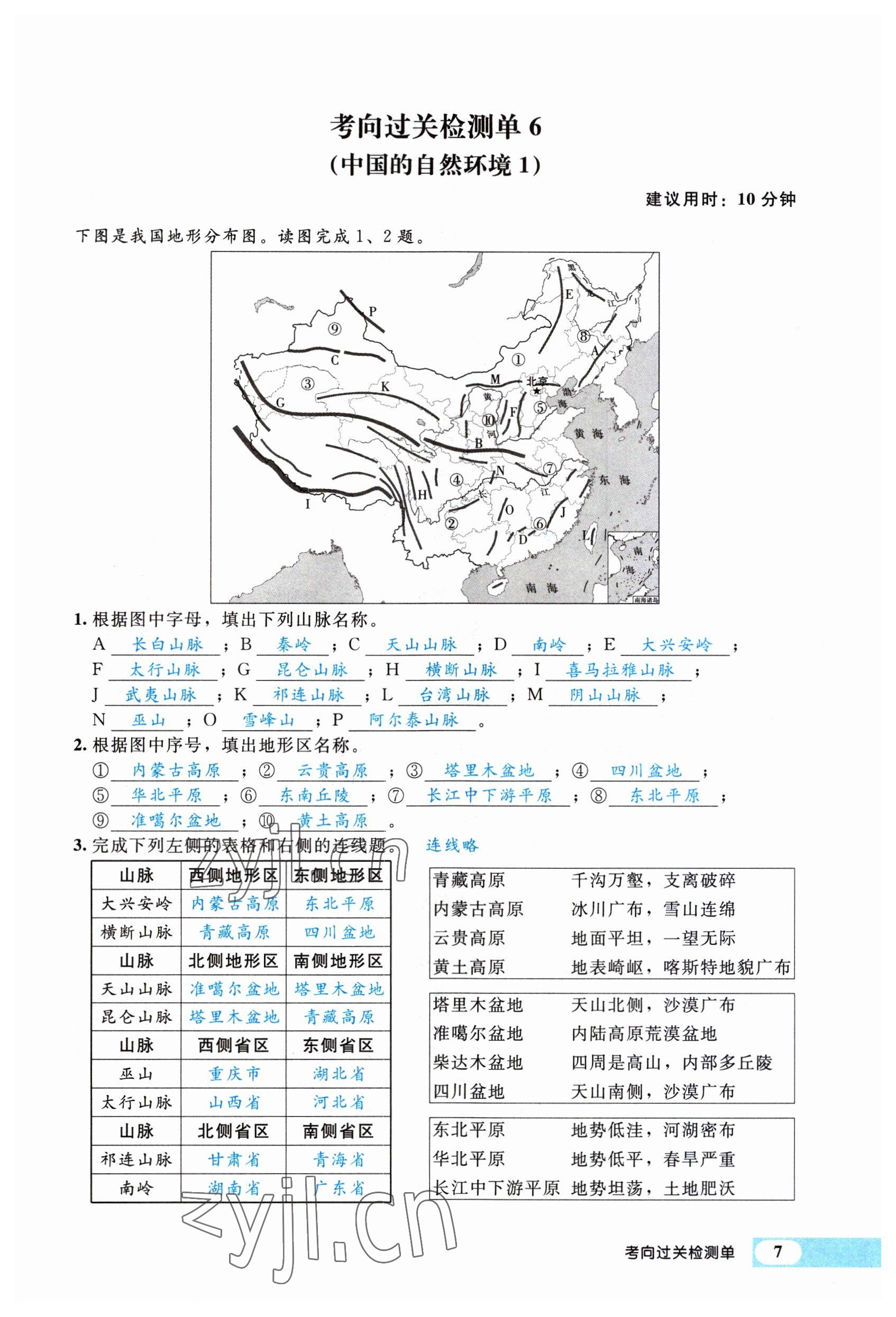 2023年时习之决胜会考地理&nbsp;参考答案第15页