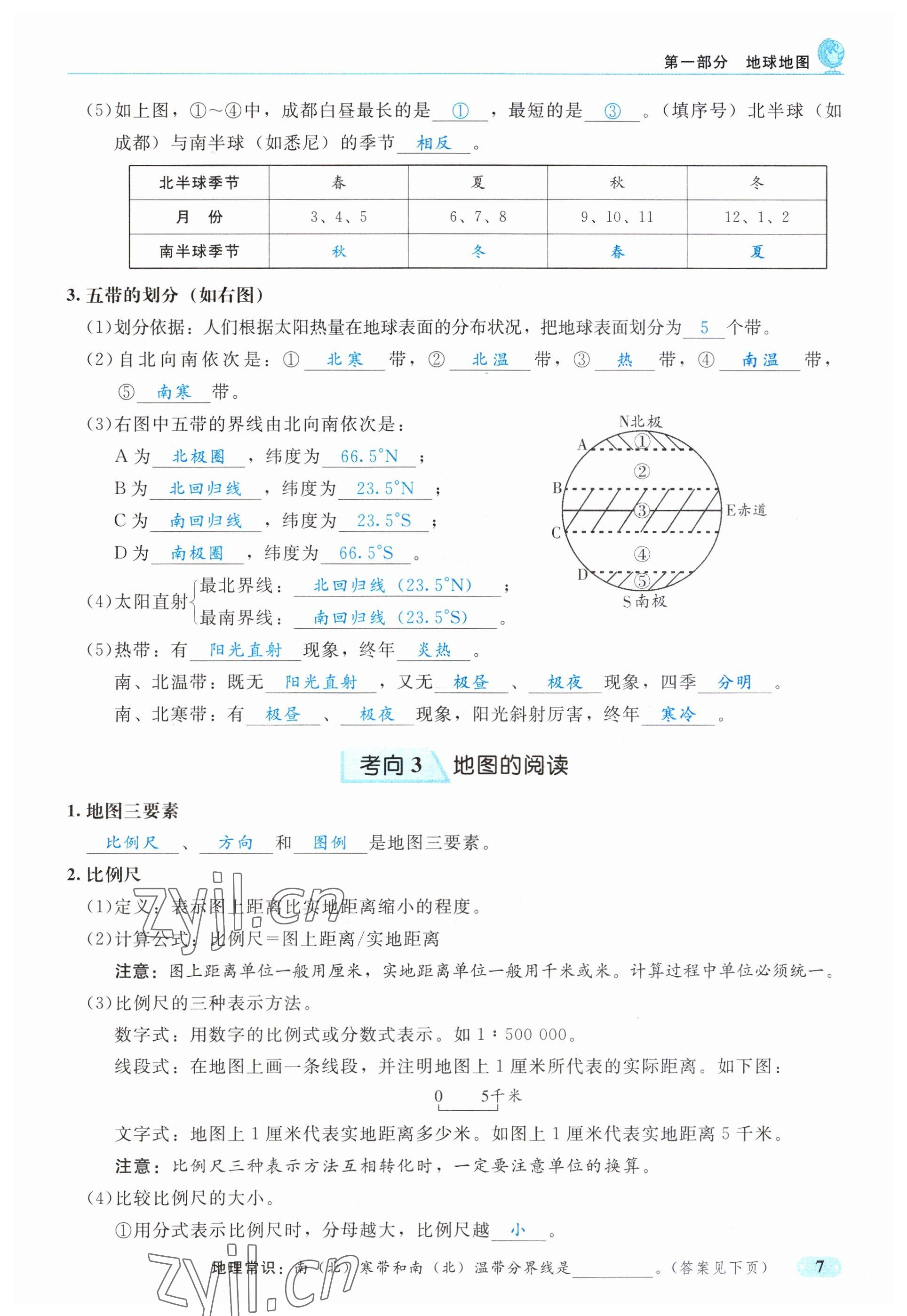 2023年时习之决胜会考地理&nbsp;参考答案第10页
