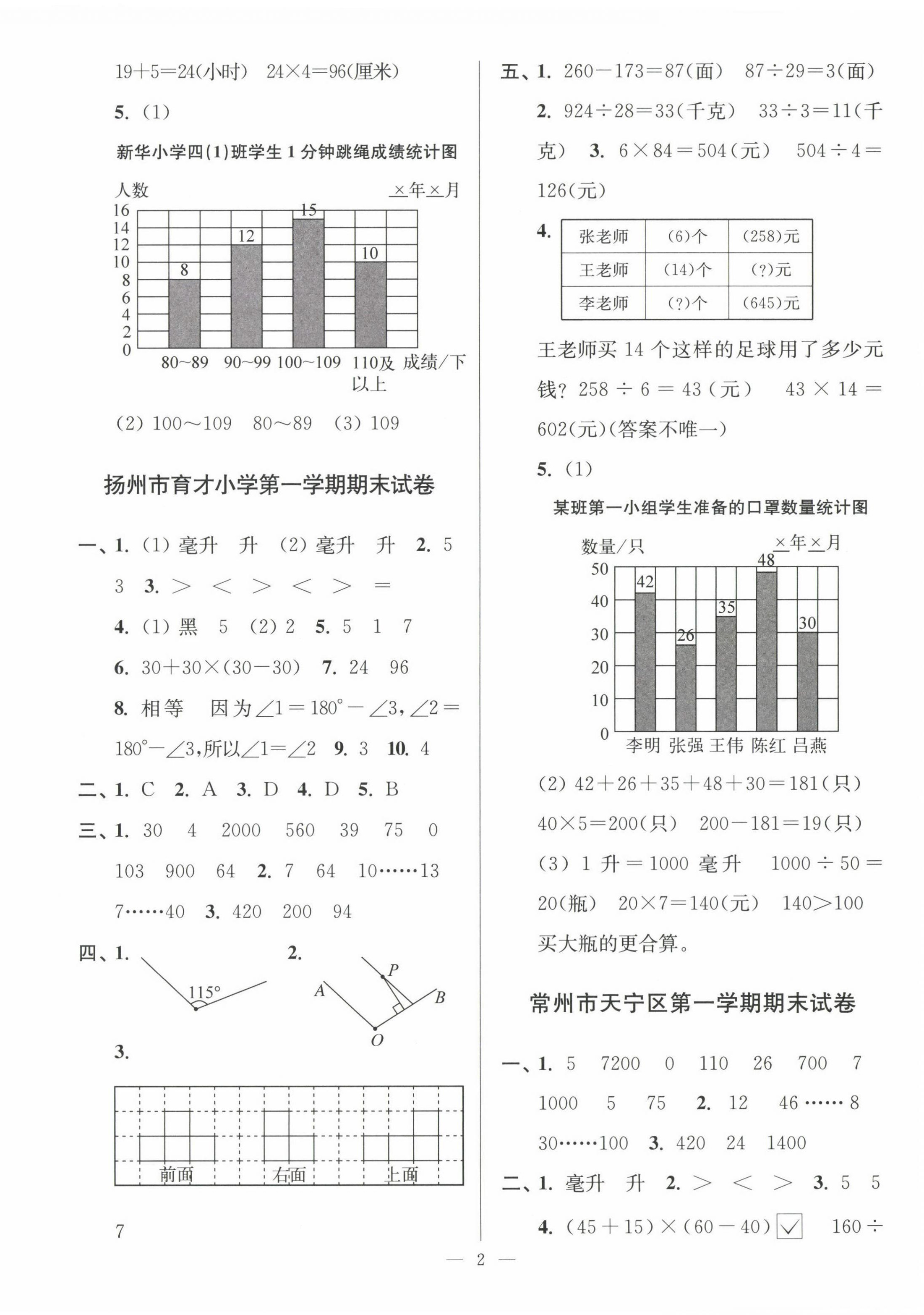 2022年超能學典各地期末試卷精選四年級數(shù)學上冊蘇教版 第2頁