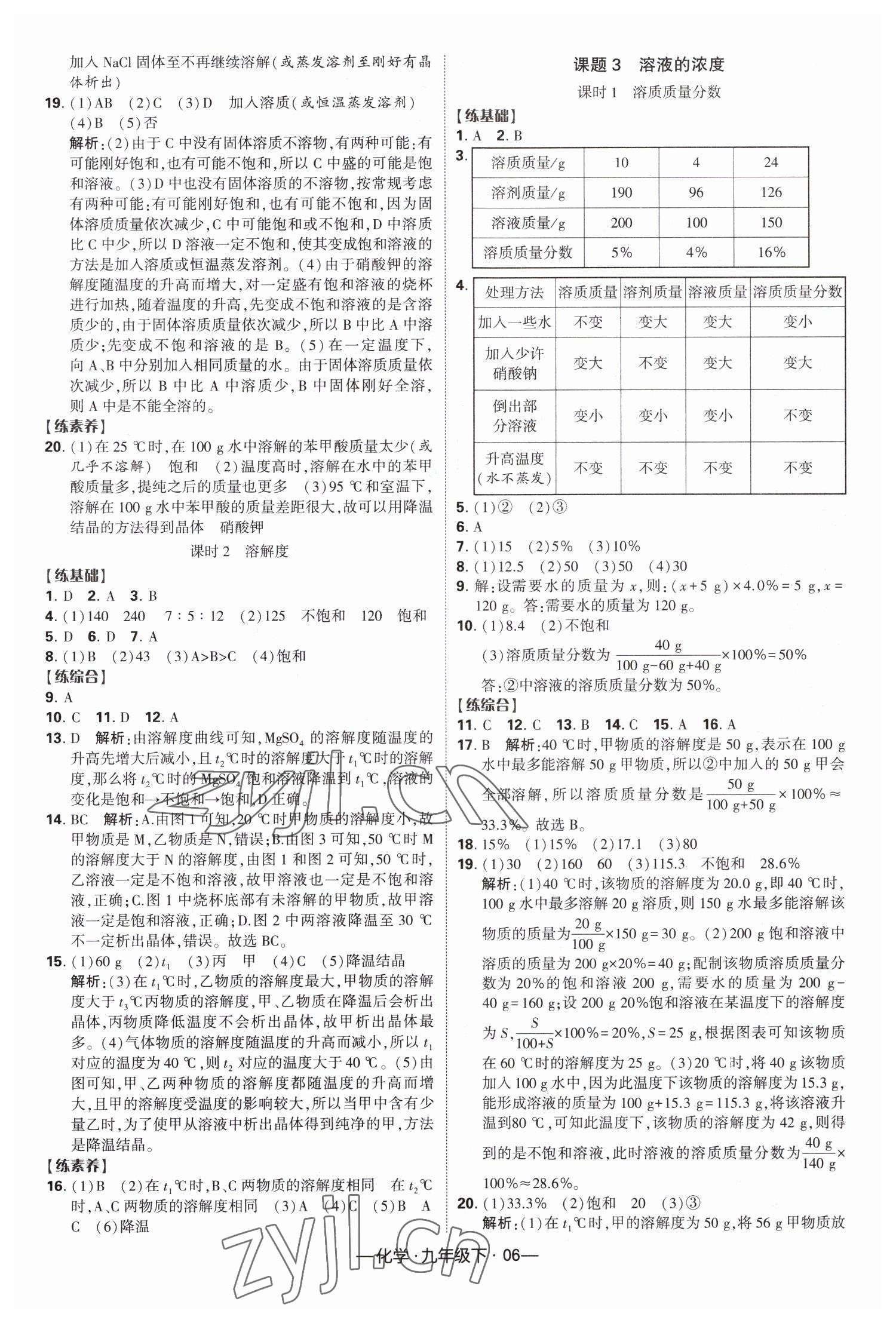 2023年经纶学典课时作业九年级化学下册人教版 第6页