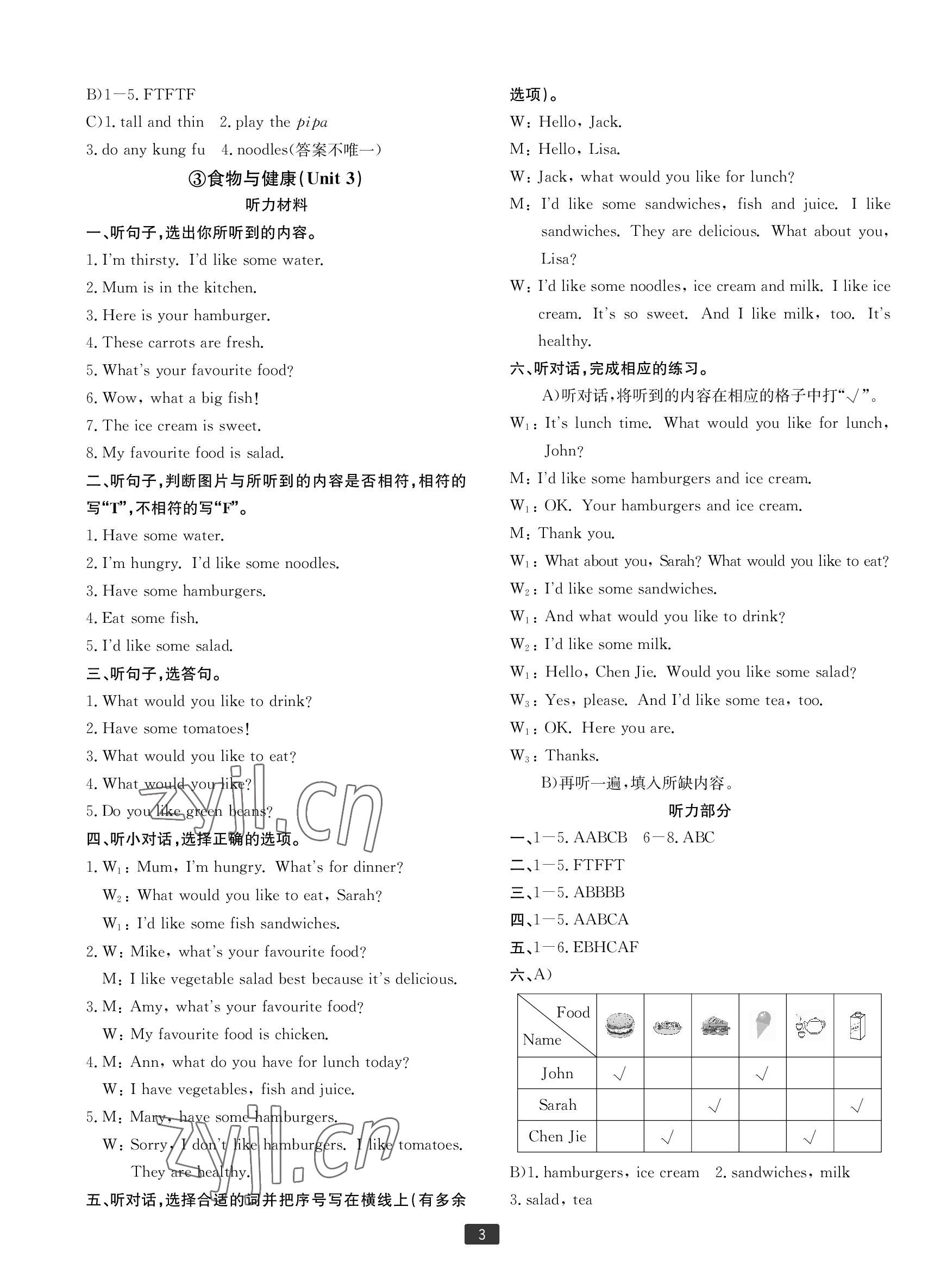 2022年浙江新期末五年級英語上冊人教版寧波專版 參考答案第3頁