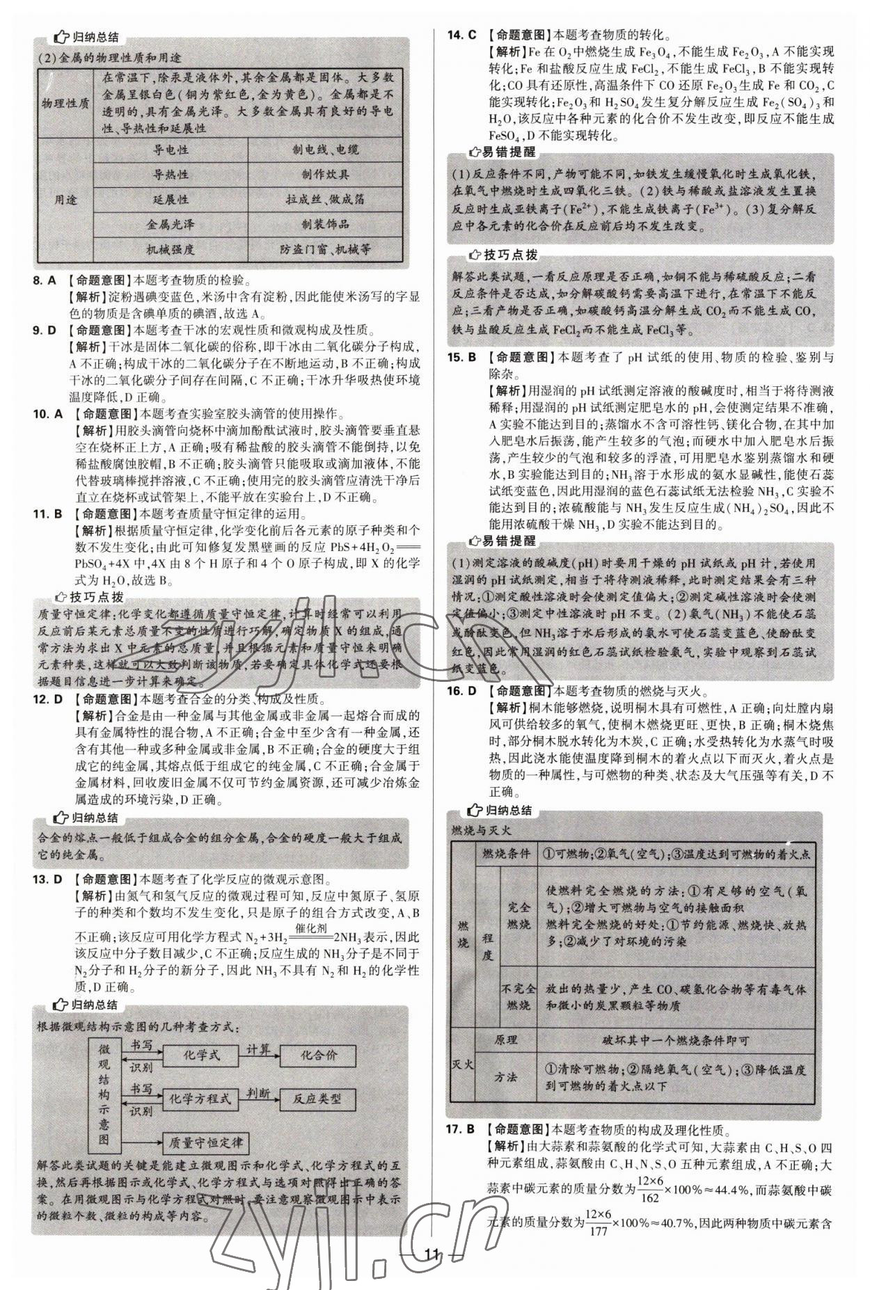 2023年學(xué)霸中考試卷匯編38套化學(xué) 第11頁