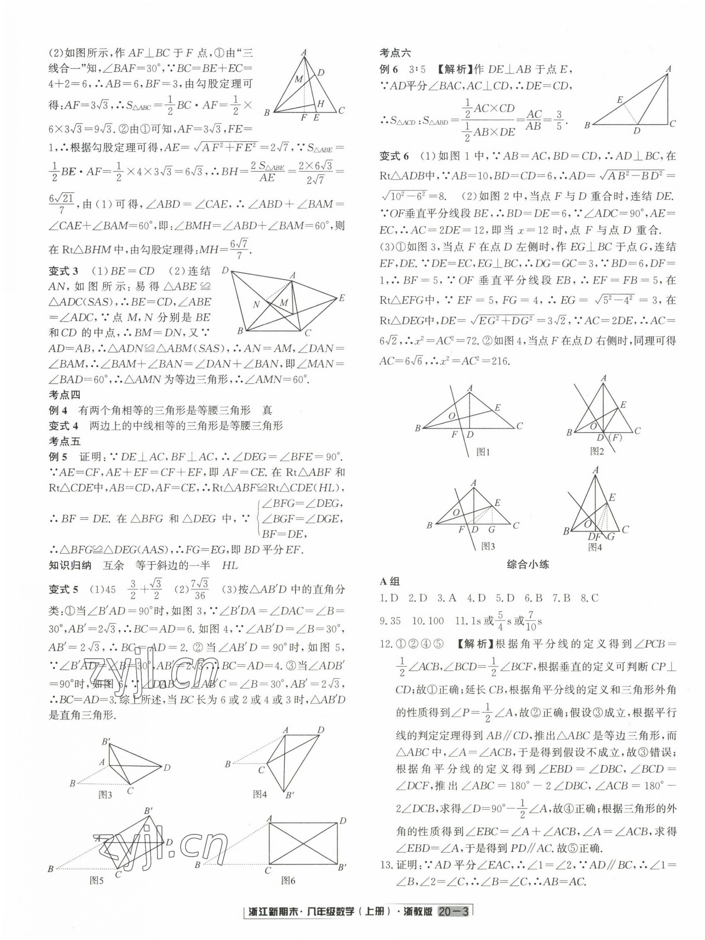 2022年勵(lì)耘書業(yè)浙江新期末八年級(jí)數(shù)學(xué)上冊(cè)浙教版 第3頁