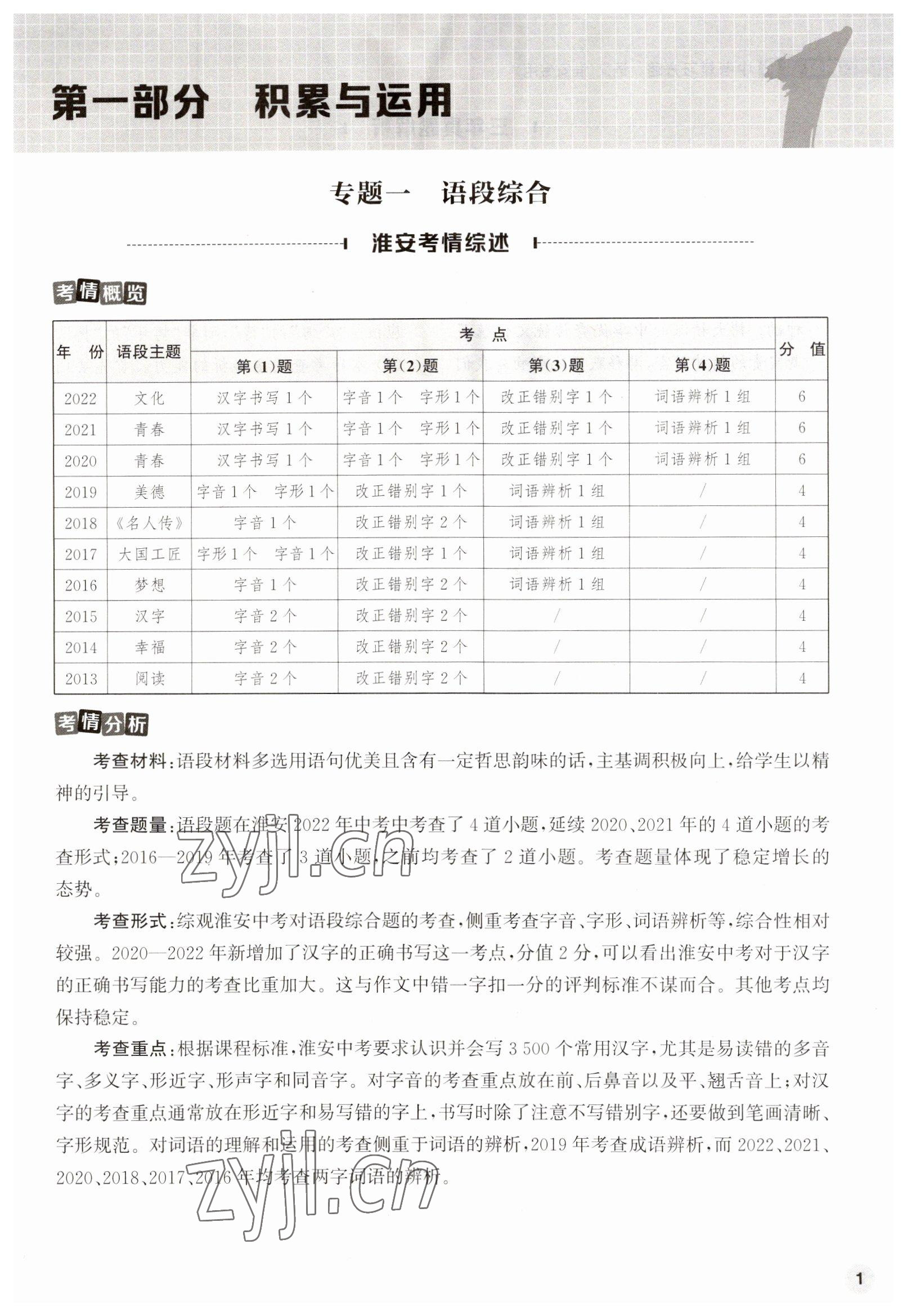 2023年通城1典中考復(fù)習(xí)方略語(yǔ)文淮安專(zhuān)版 參考答案第1頁(yè)