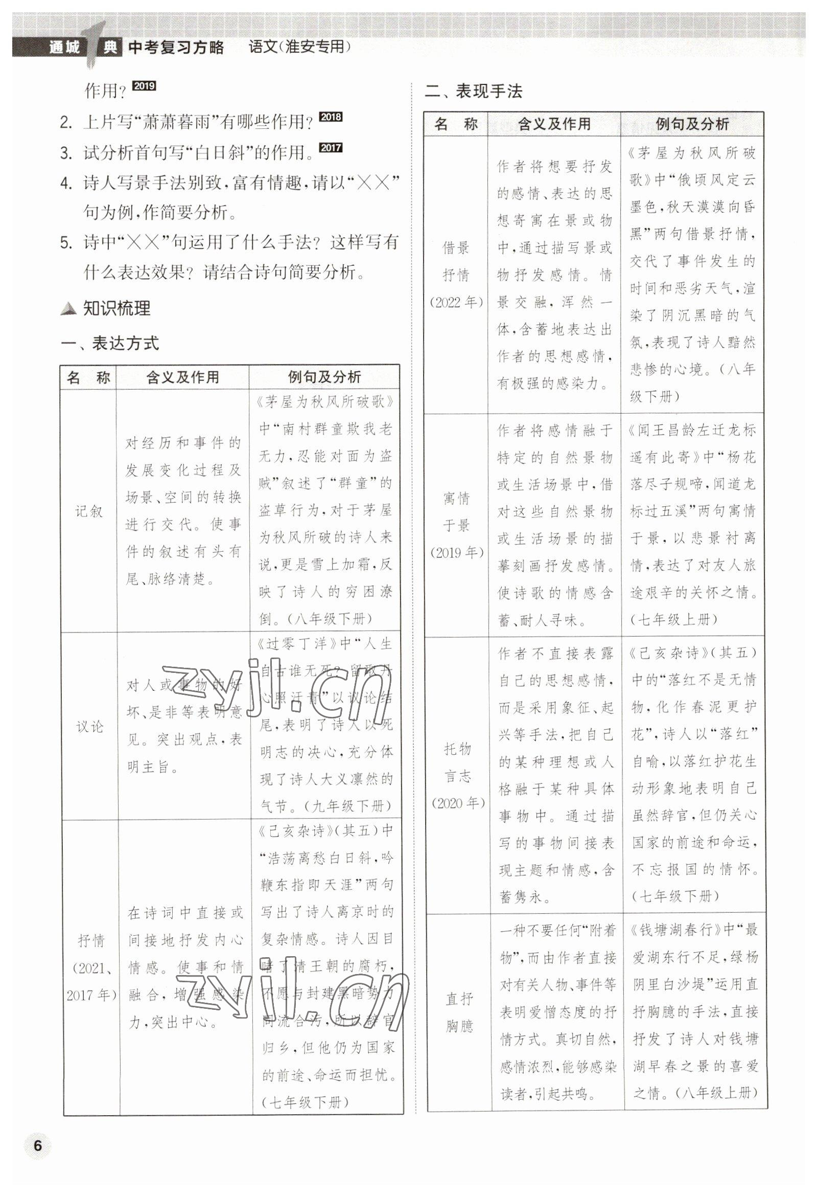 2023年通城1典中考復(fù)習(xí)方略語文淮安專版 第6頁