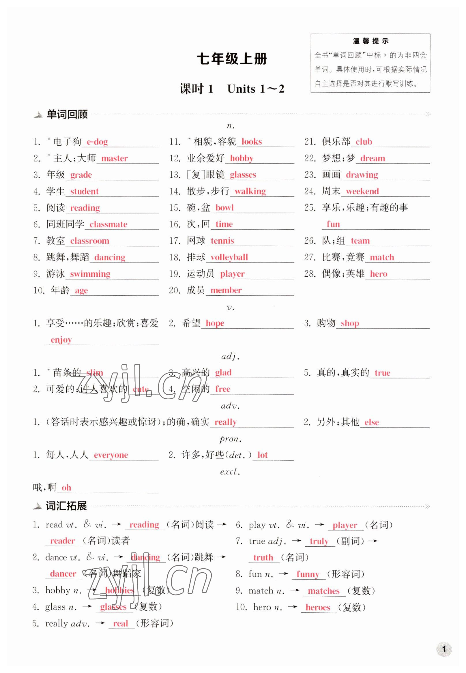 2023年通城1典中考復(fù)習(xí)方略英語淮安專版 參考答案第13頁