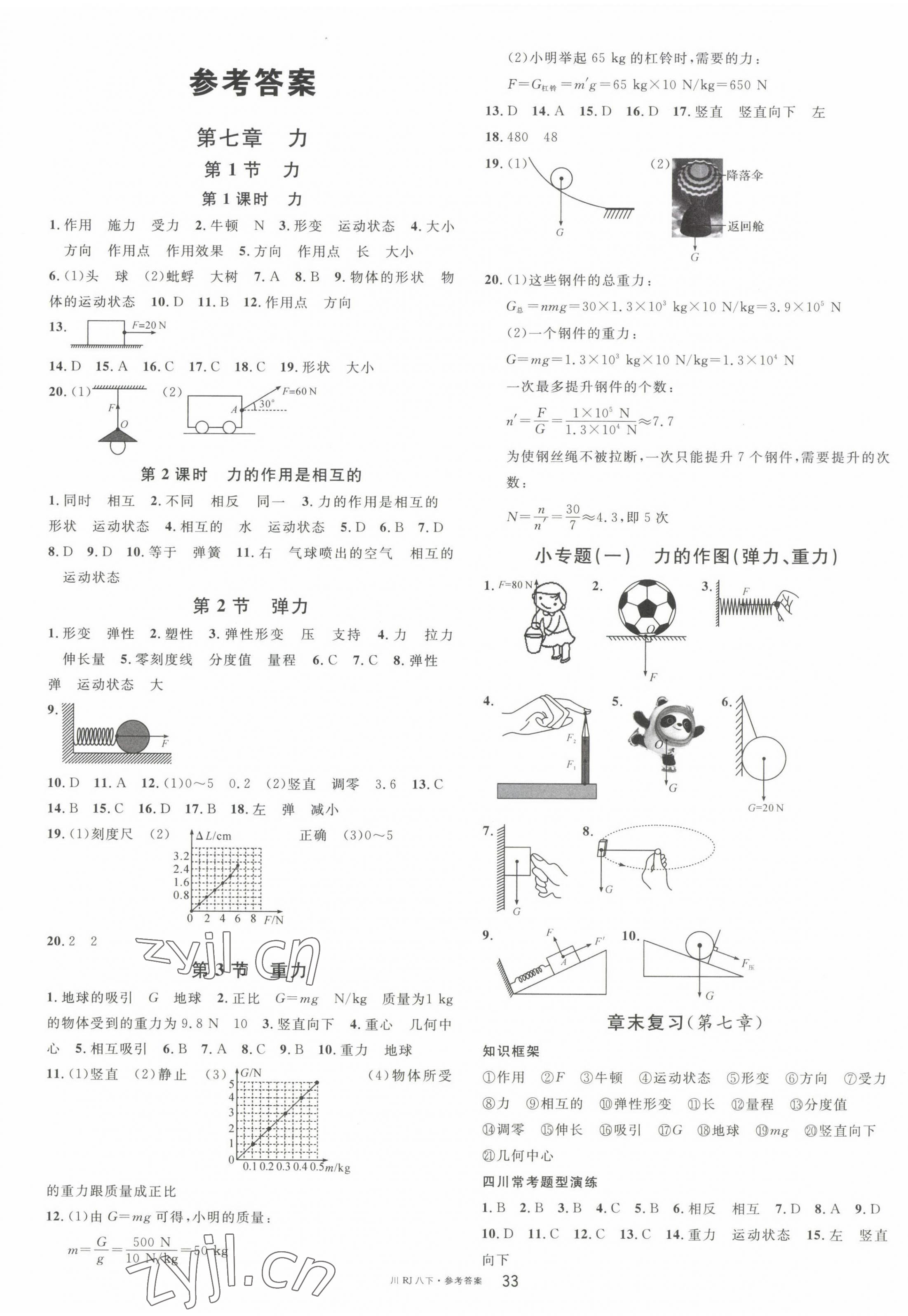 2023年名校课堂八年级物理下册人教版四川专版 第1页