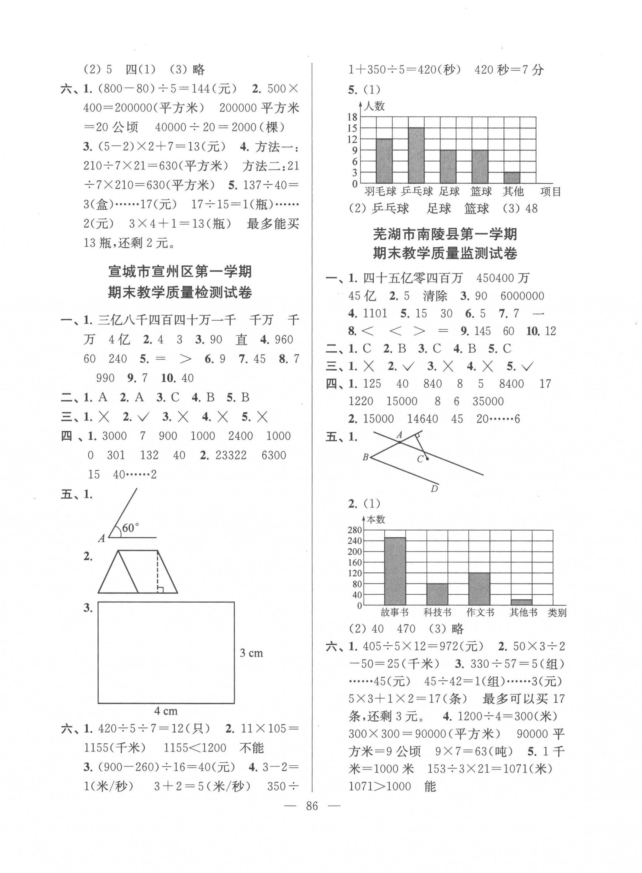 2022年超能學(xué)典各地期末試卷精選四年級(jí)數(shù)學(xué)上冊(cè)人教版安徽專版 第2頁(yè)