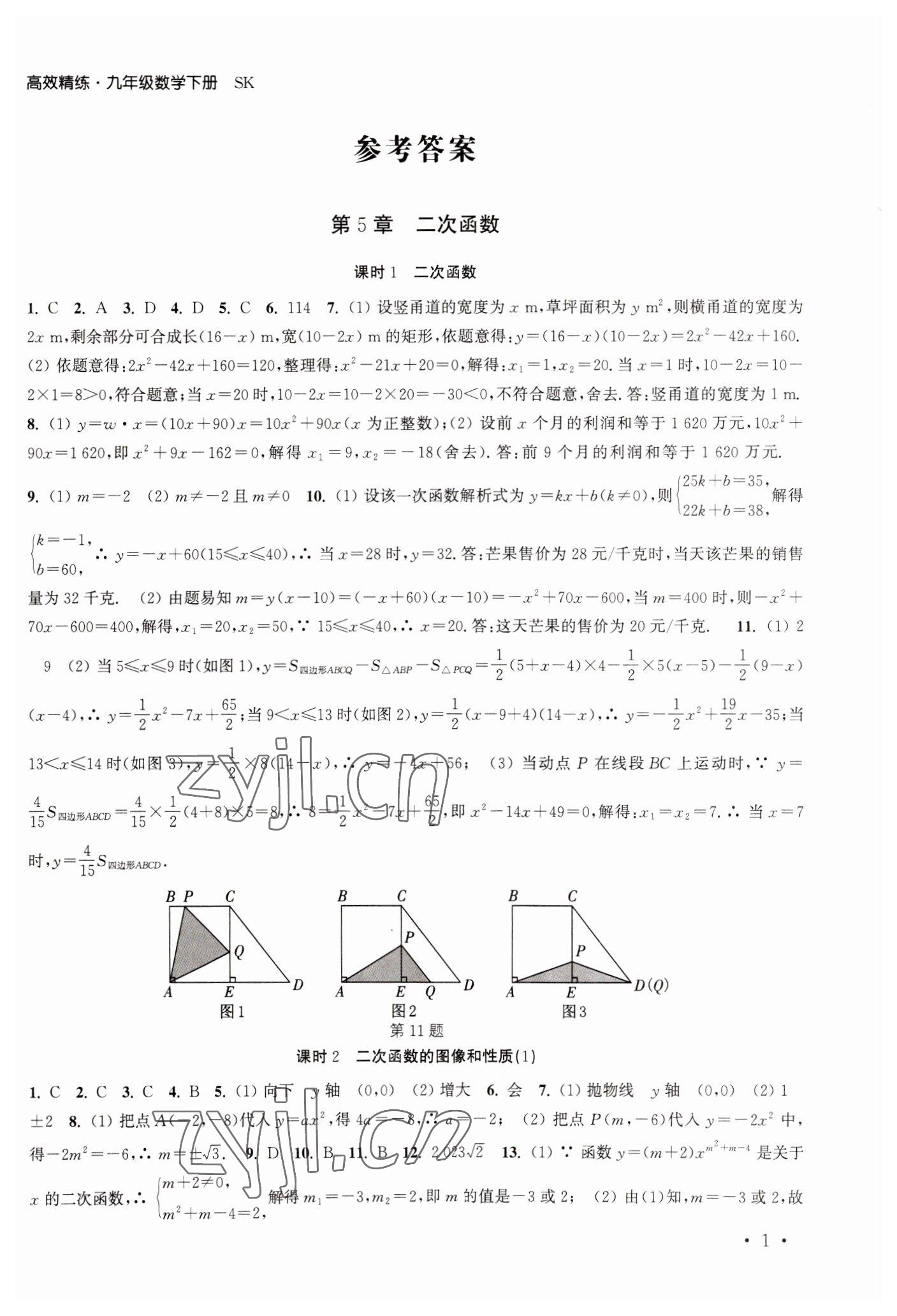 2023年高效精練九年級(jí)數(shù)學(xué)下冊(cè)蘇科版 第1頁