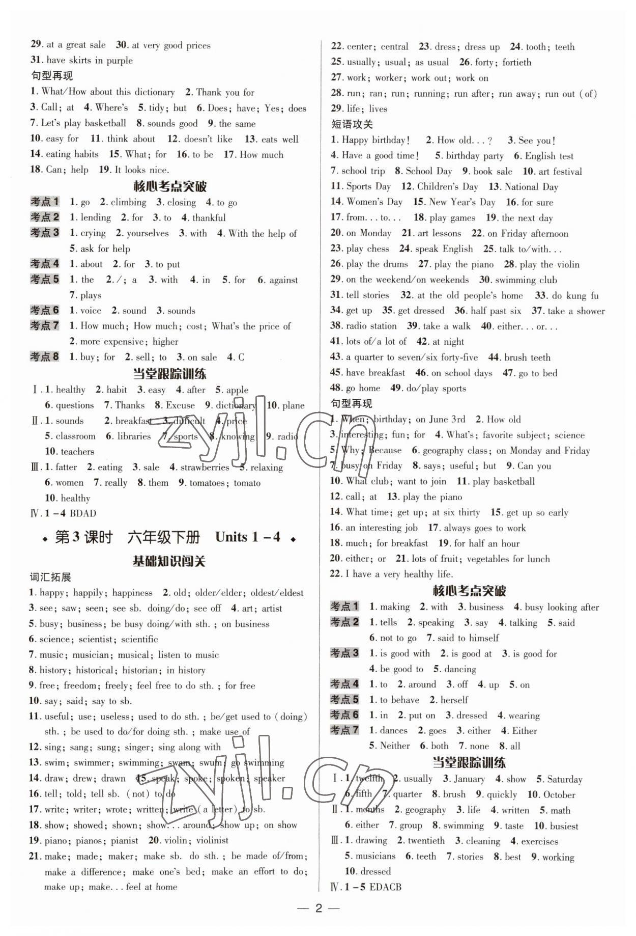 2023年中考对策英语鲁教版泰安专版 参考答案第2页