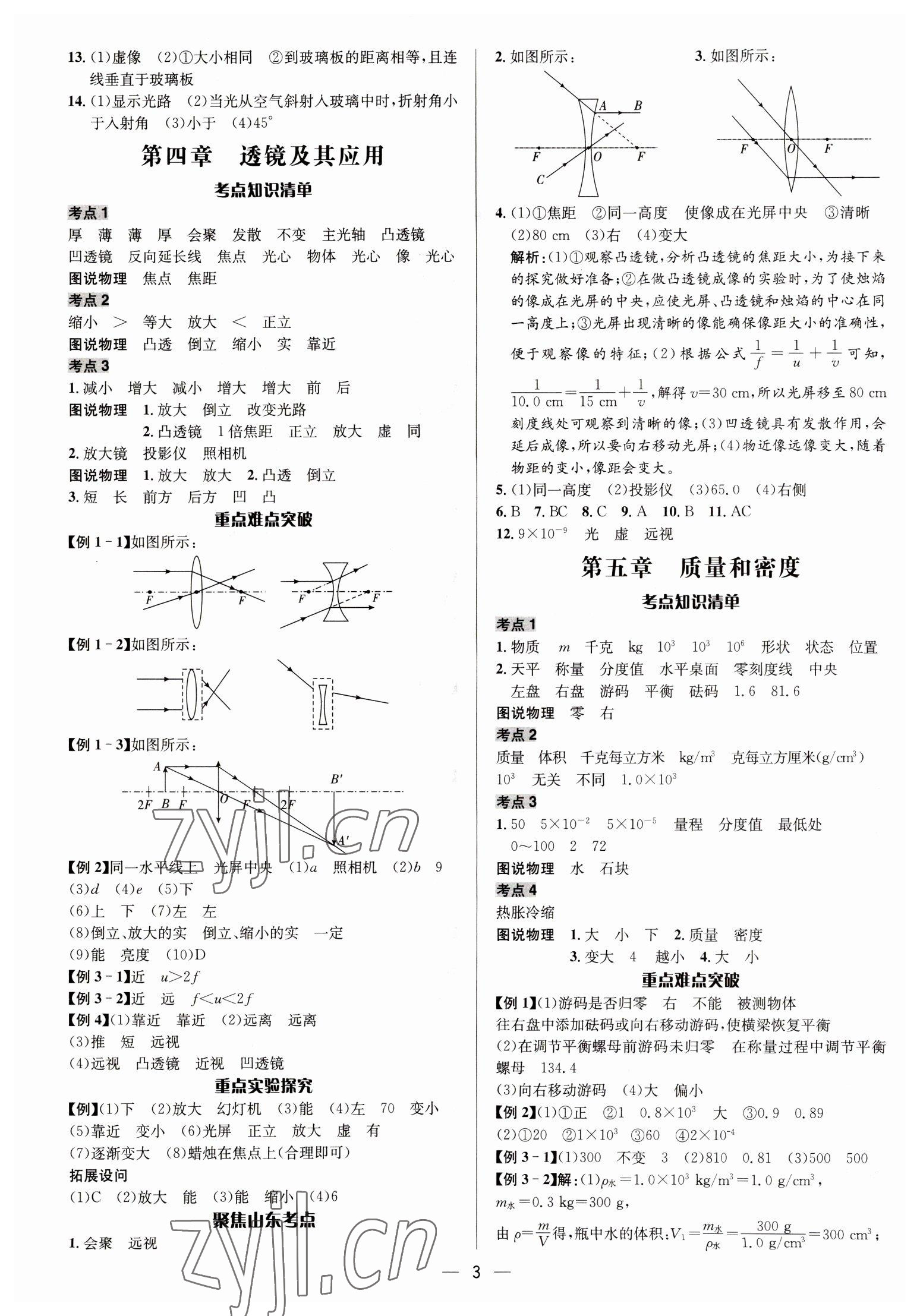 2023年中考對策物理泰安專版 參考答案第3頁