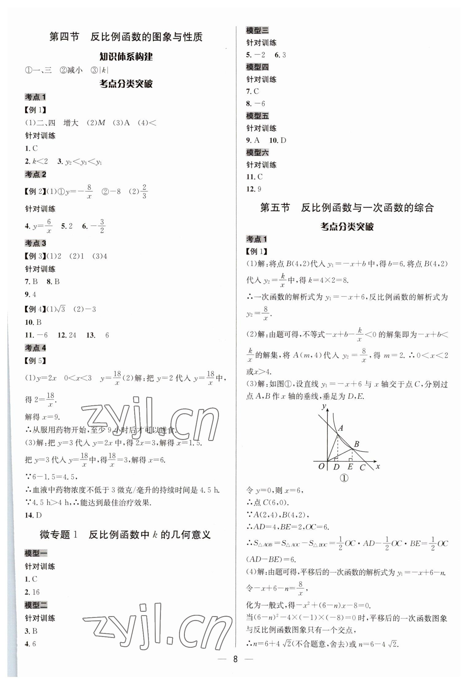 2023年中考對策數學泰安專版 參考答案第8頁