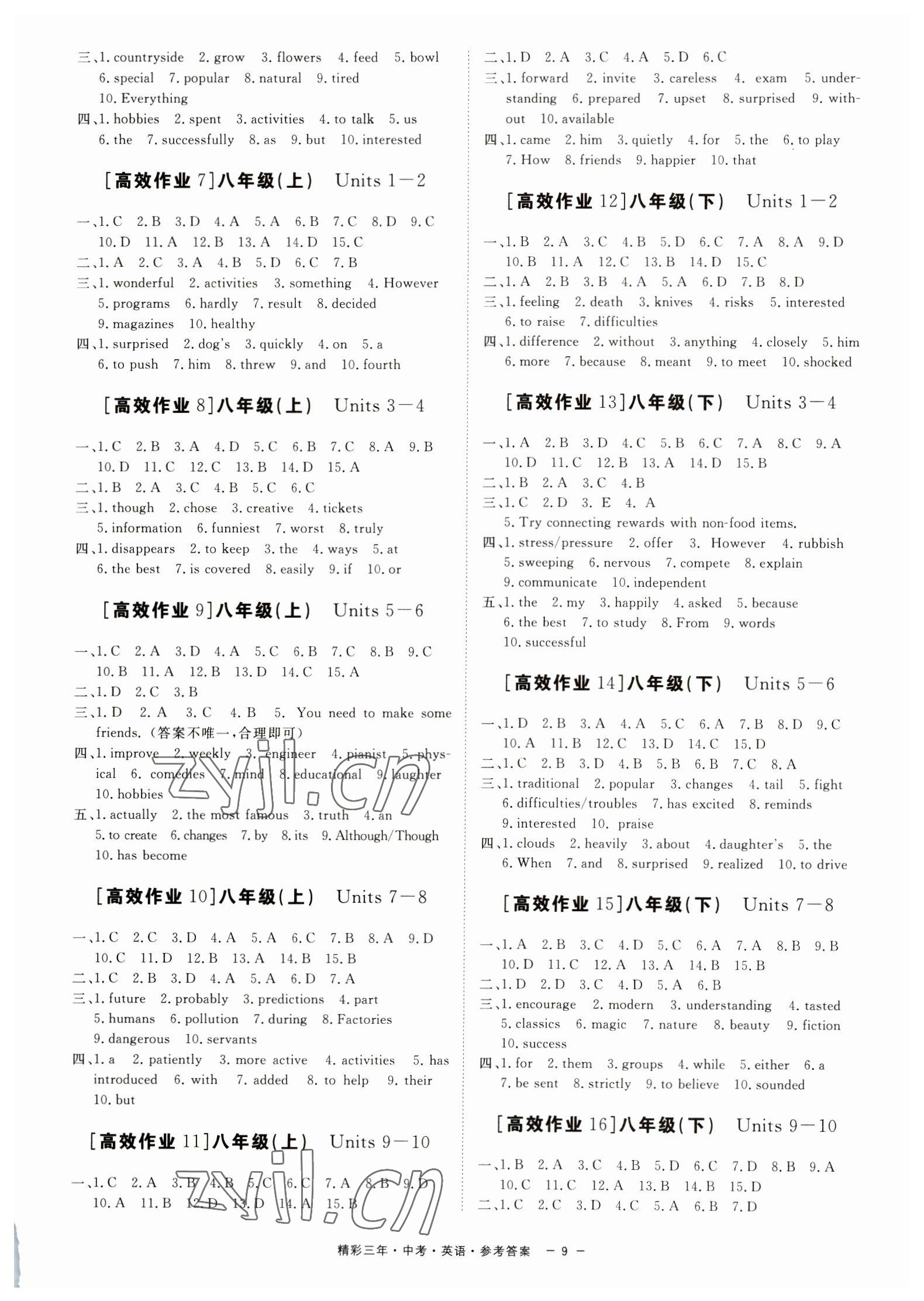 2023年精彩三年中考英語(yǔ)中考浙江專版 第9頁(yè)