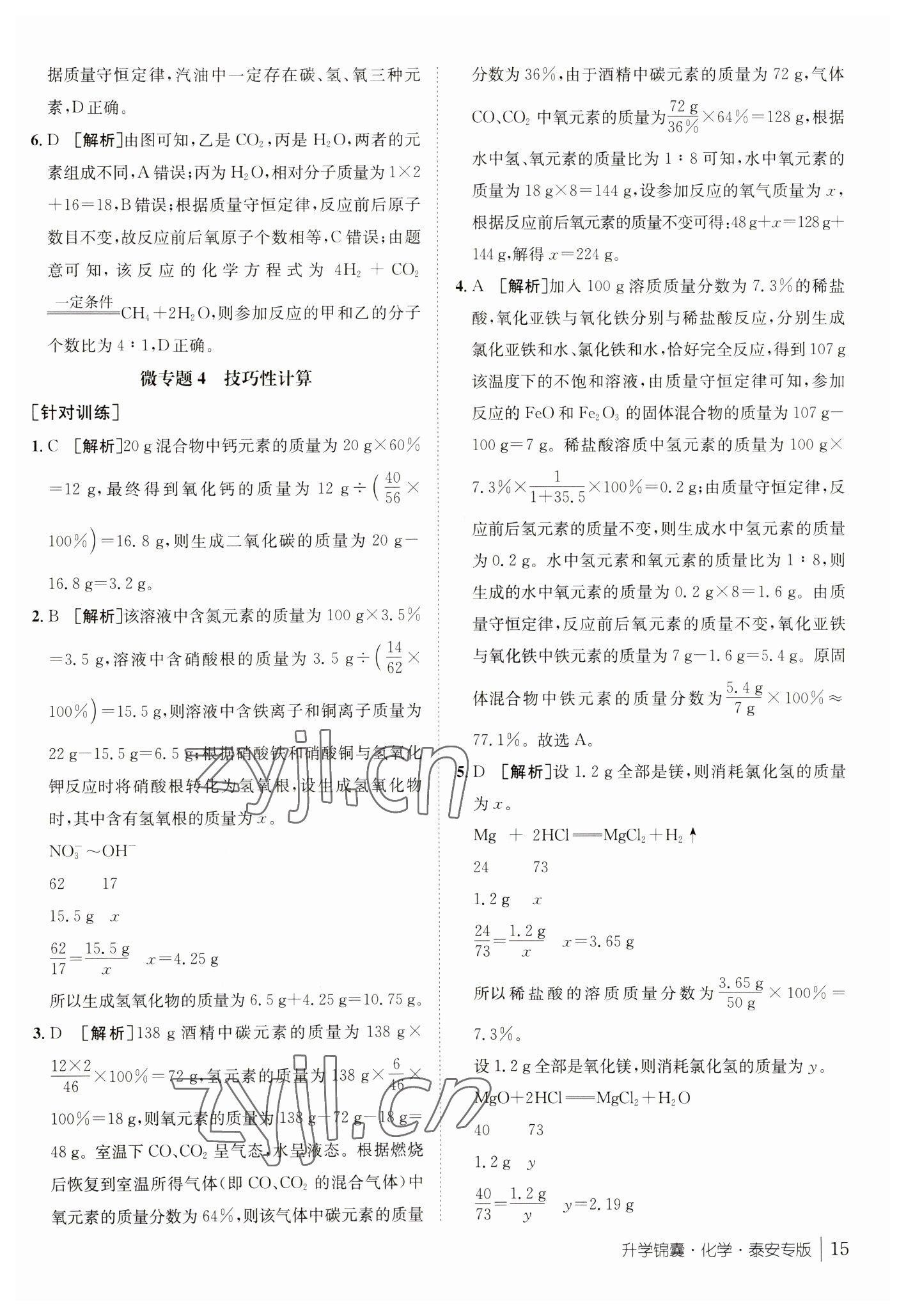 2023年升學(xué)錦囊化學(xué)泰安專版 第15頁