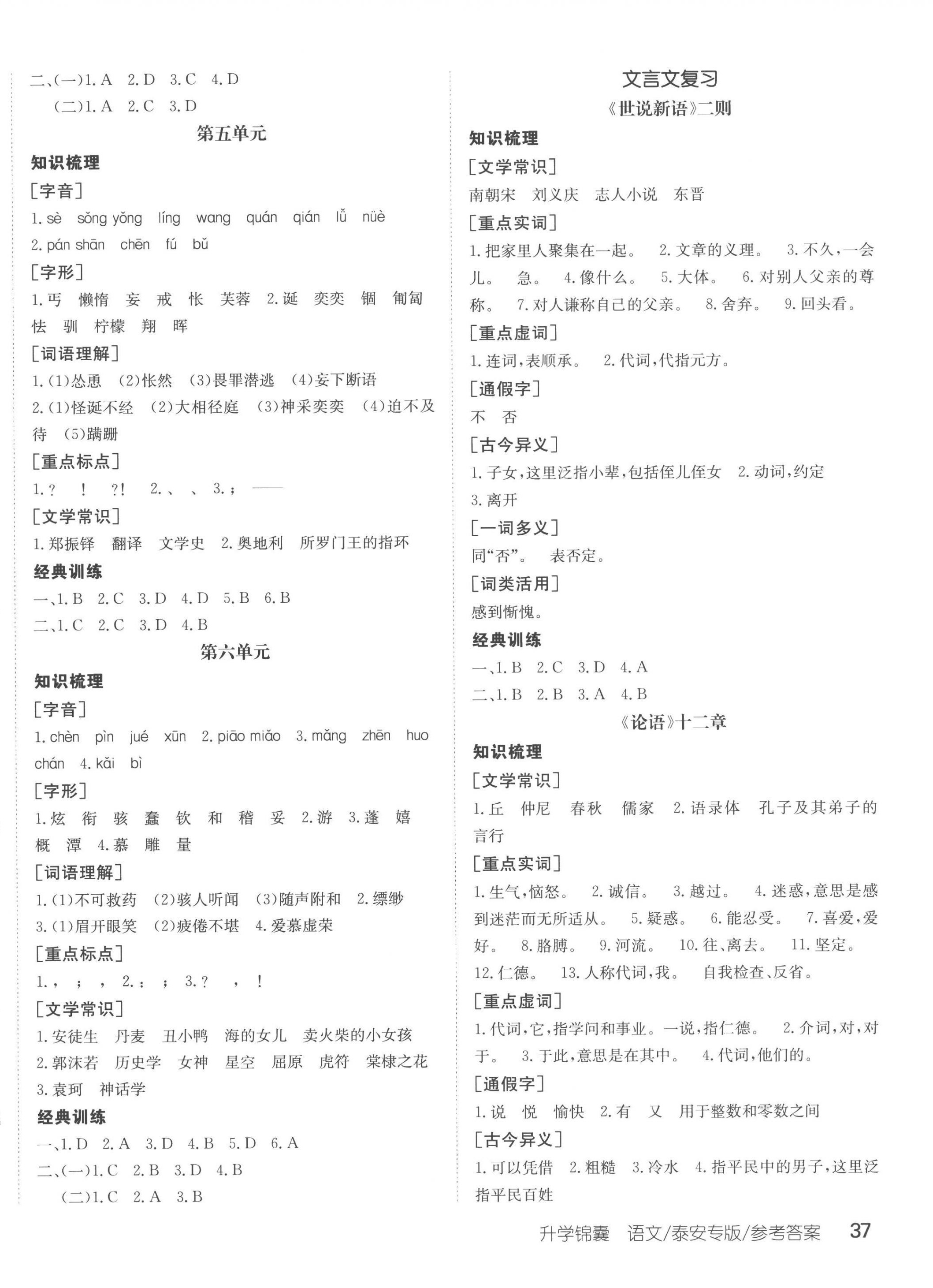 2023年升学锦囊语文泰安专版 第2页