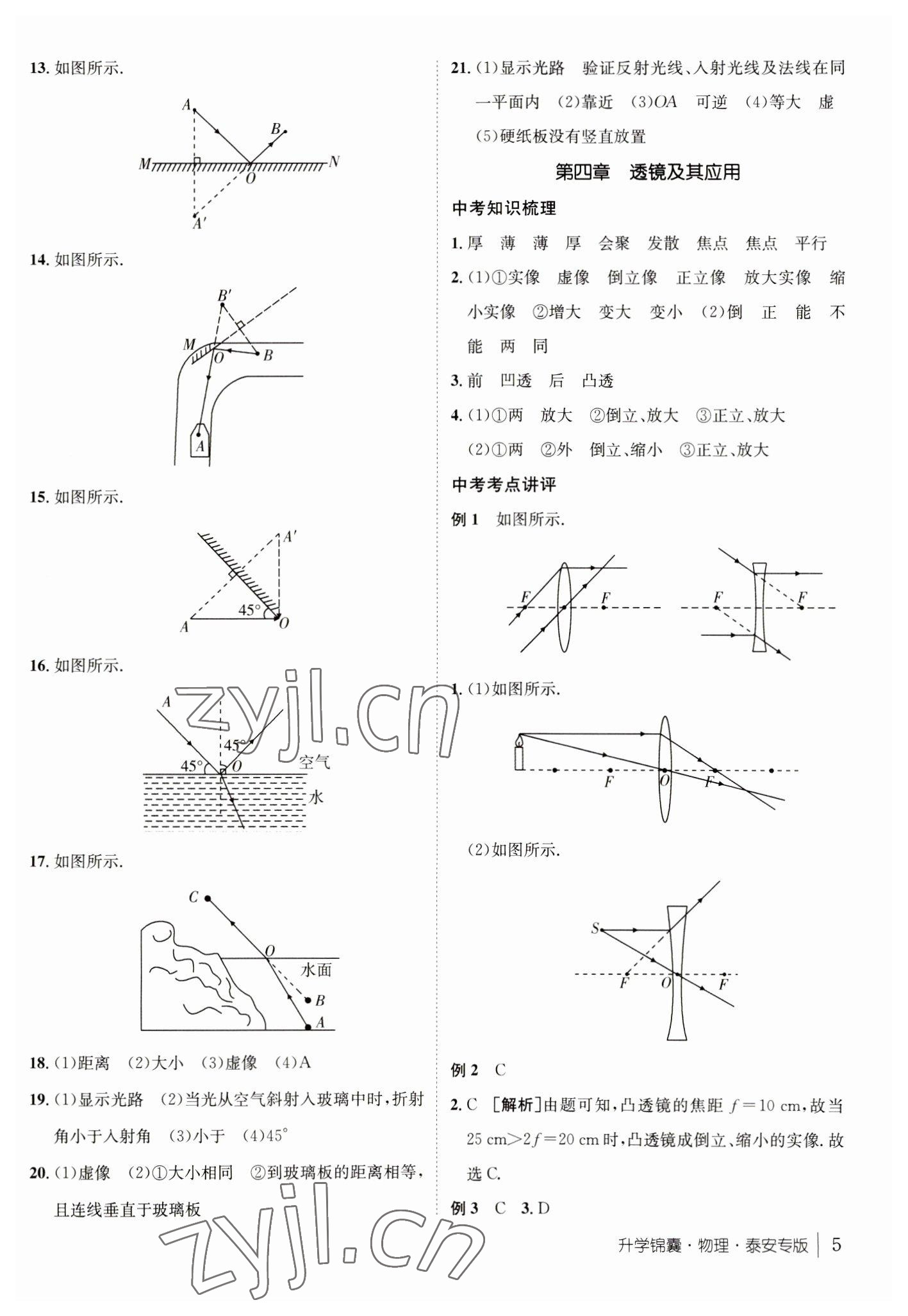 2023年升學錦囊物理泰安專版 參考答案第5頁