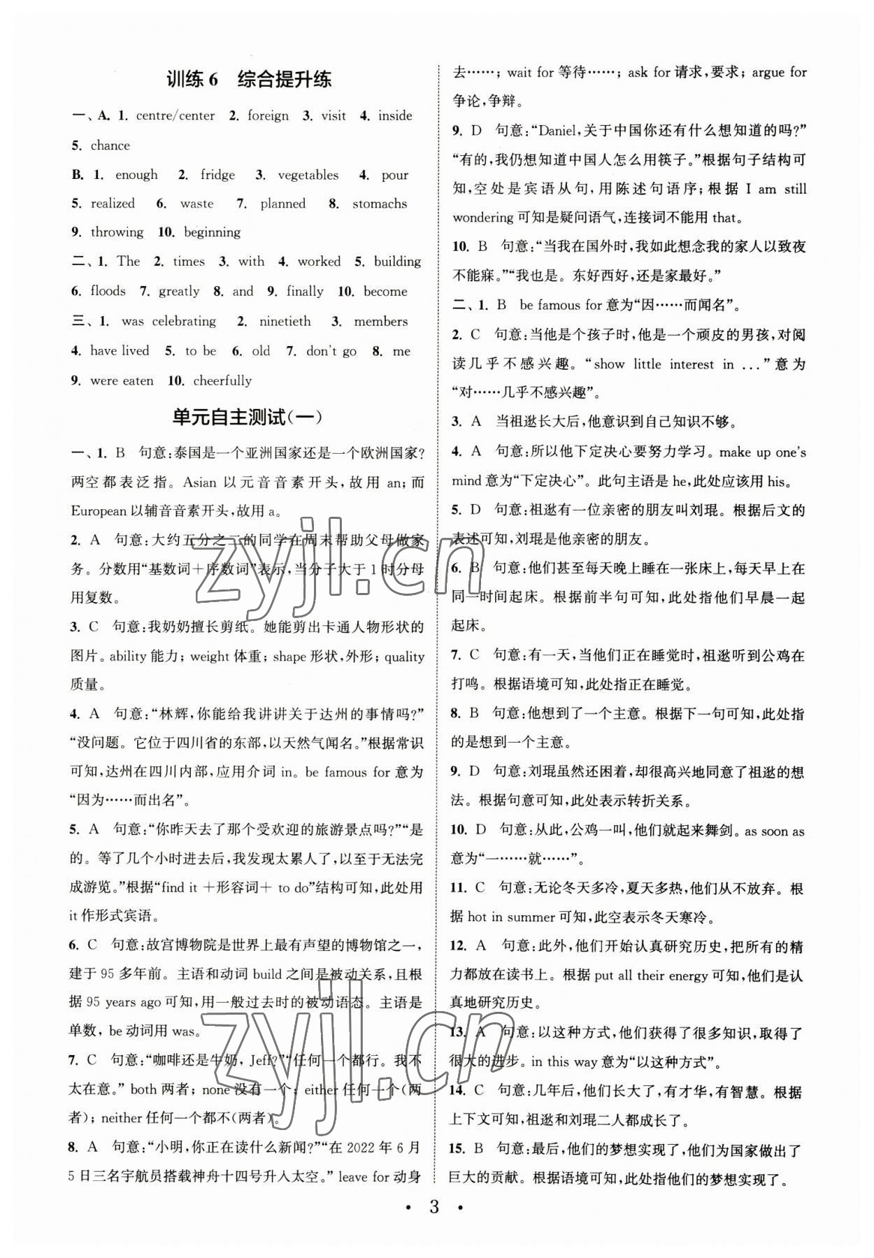 2023年通城学典初中英语基础知识组合训练九年级下册译林版 第3页