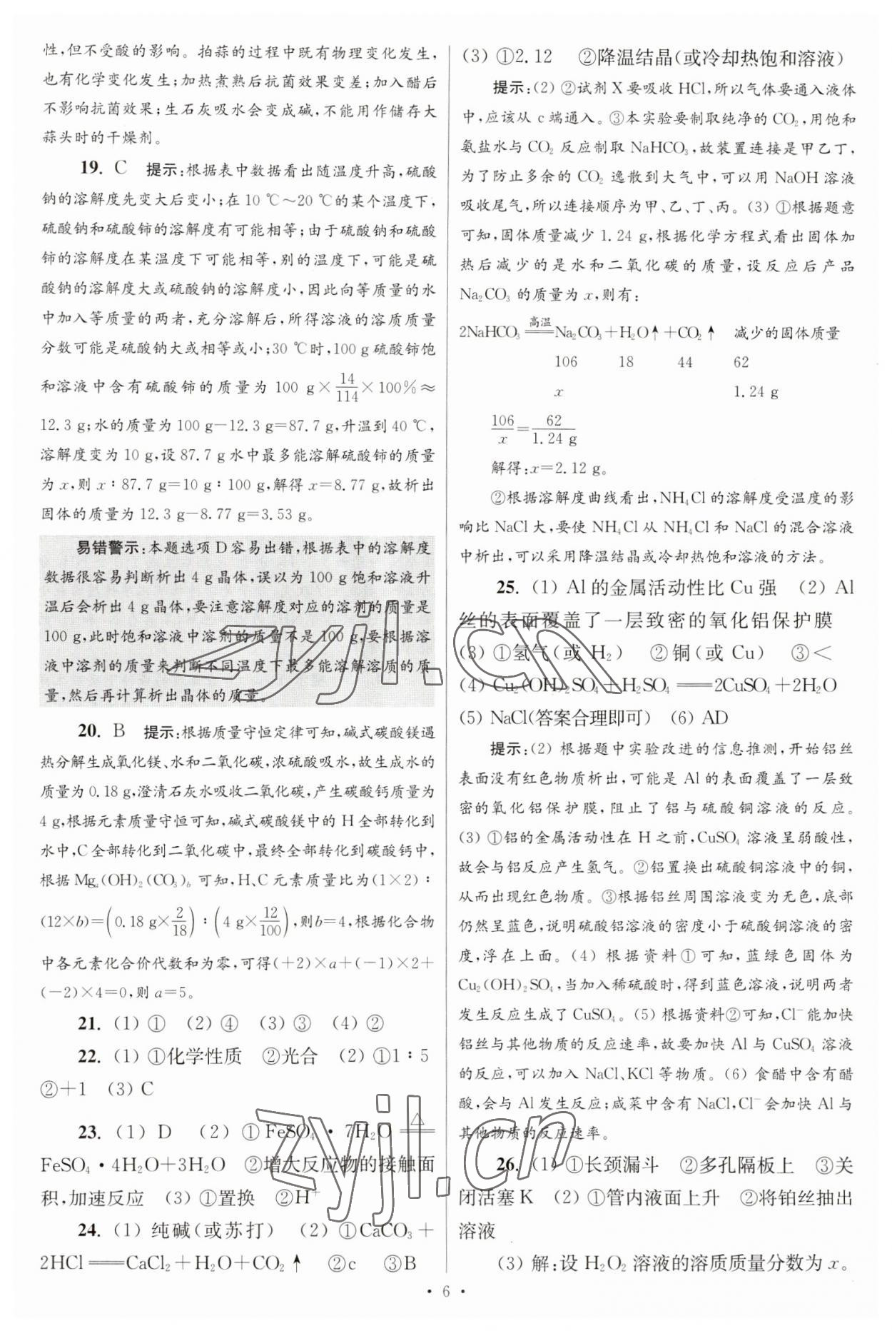 2023年江苏13大市中考试卷与标准模拟优化38套中考化学提优版 第8页