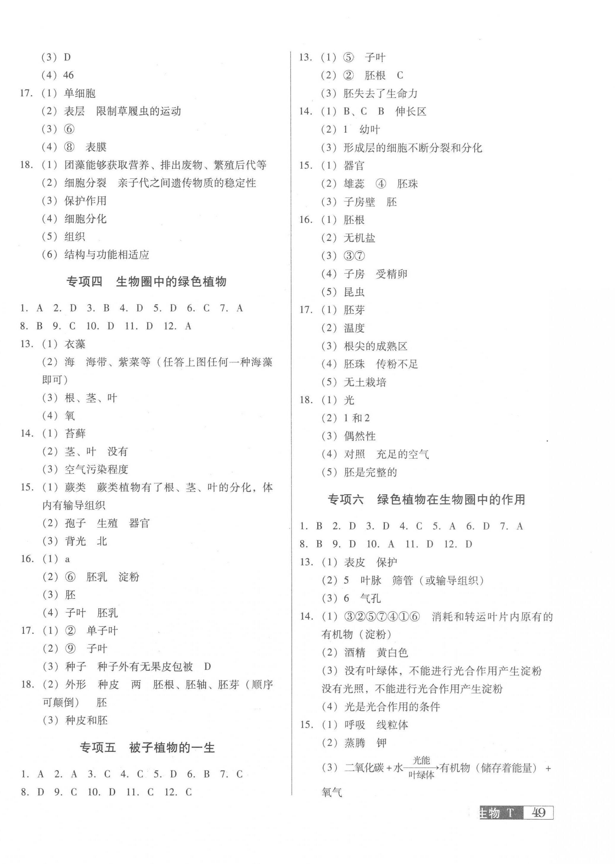 2023年中考階段總復習生物A卷 第2頁