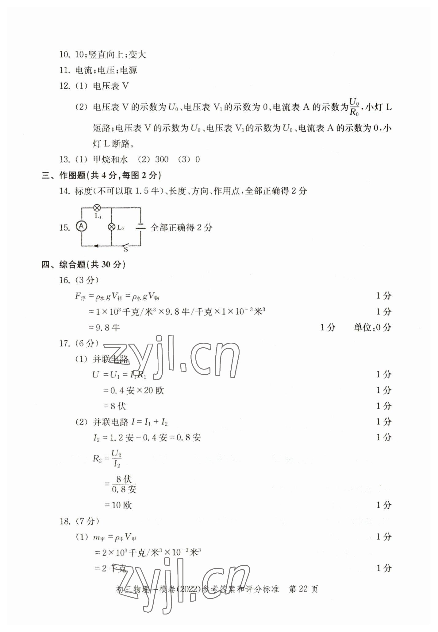 2019~2022年文化課強化訓(xùn)練物理 參考答案第22頁