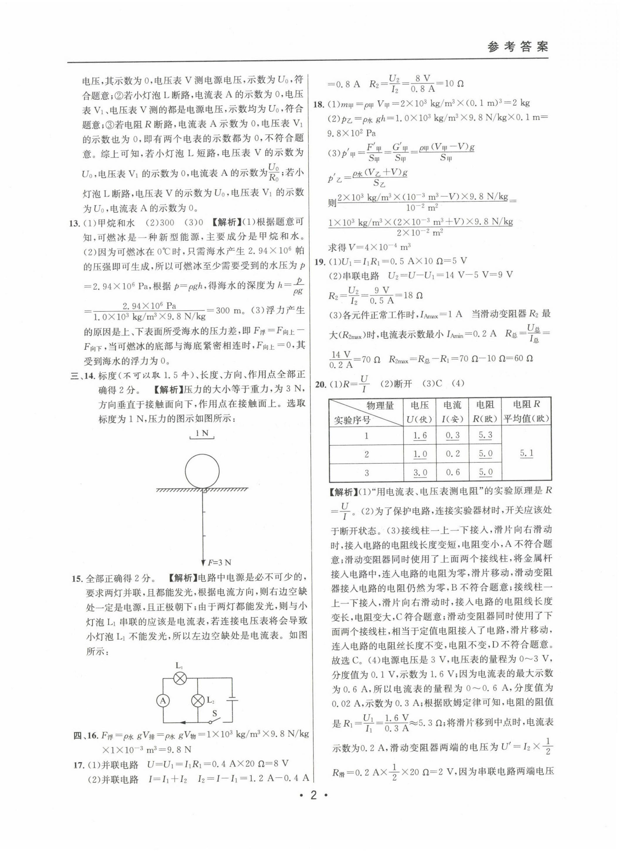 2020~2022年中考实战名校在招手物理一模卷 第4页