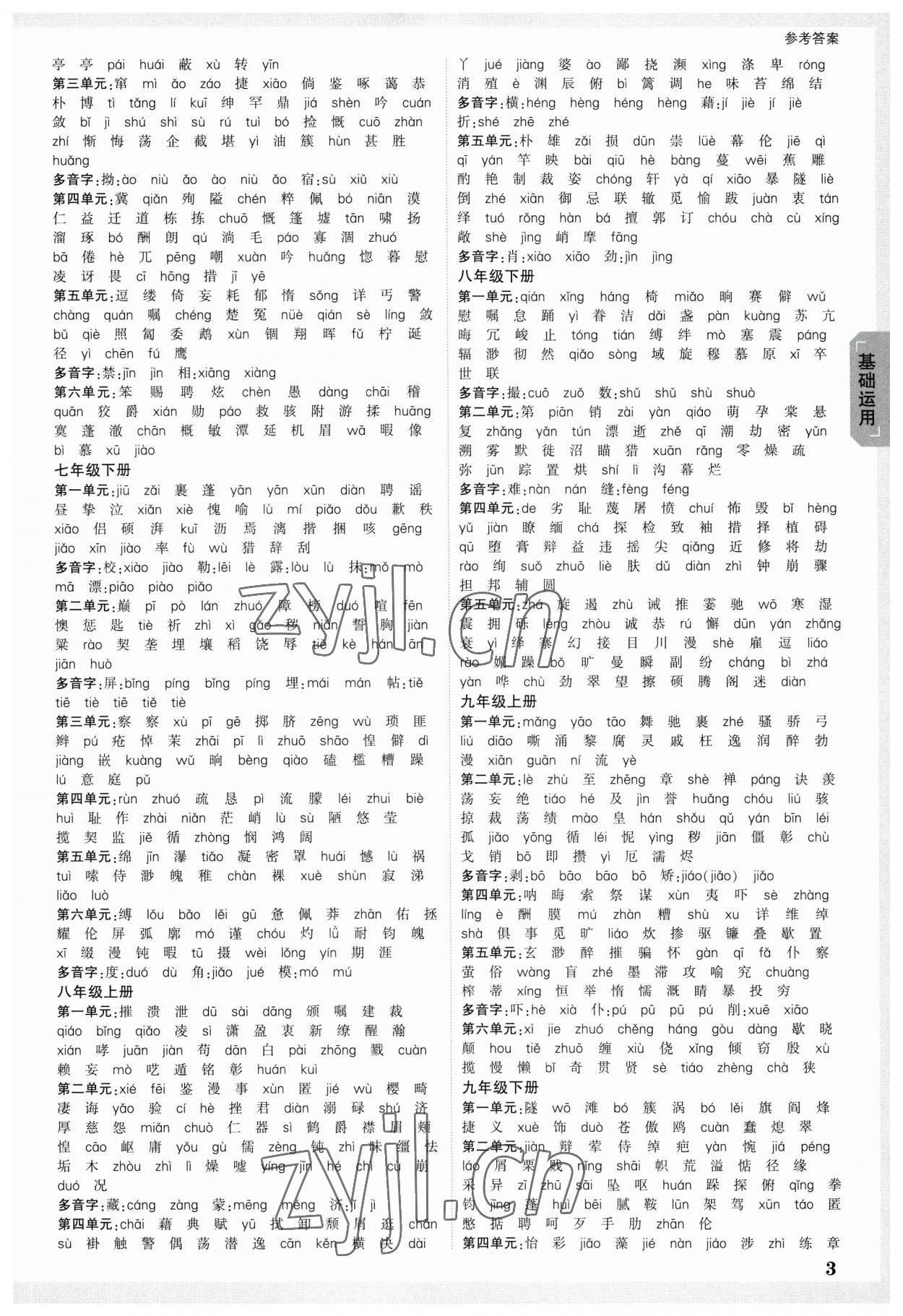 2023年萬(wàn)唯中考試題研究語(yǔ)文山西專版 參考答案第2頁(yè)