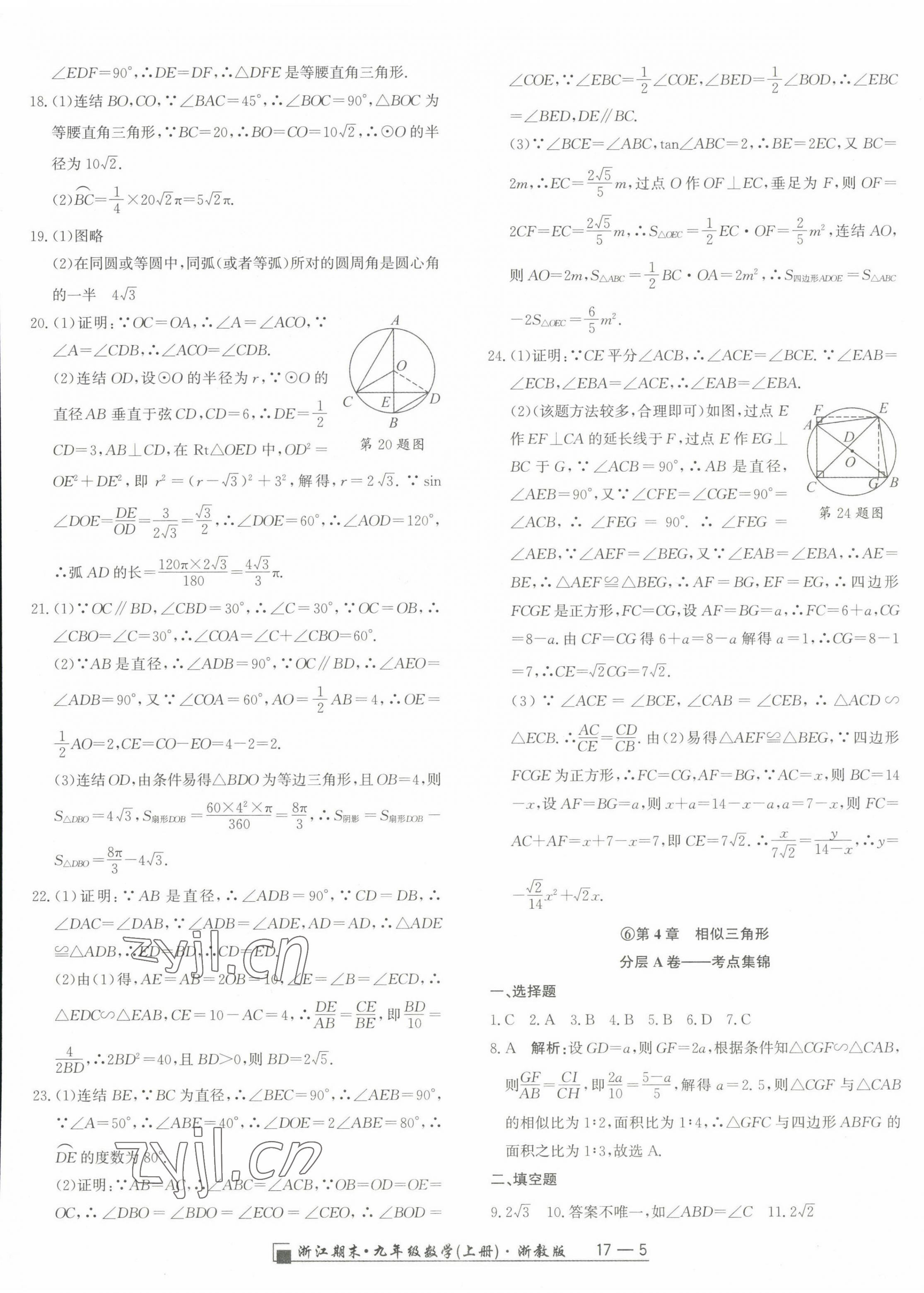 2022年励耘书业浙江期末九年级数学上册浙教版 第5页