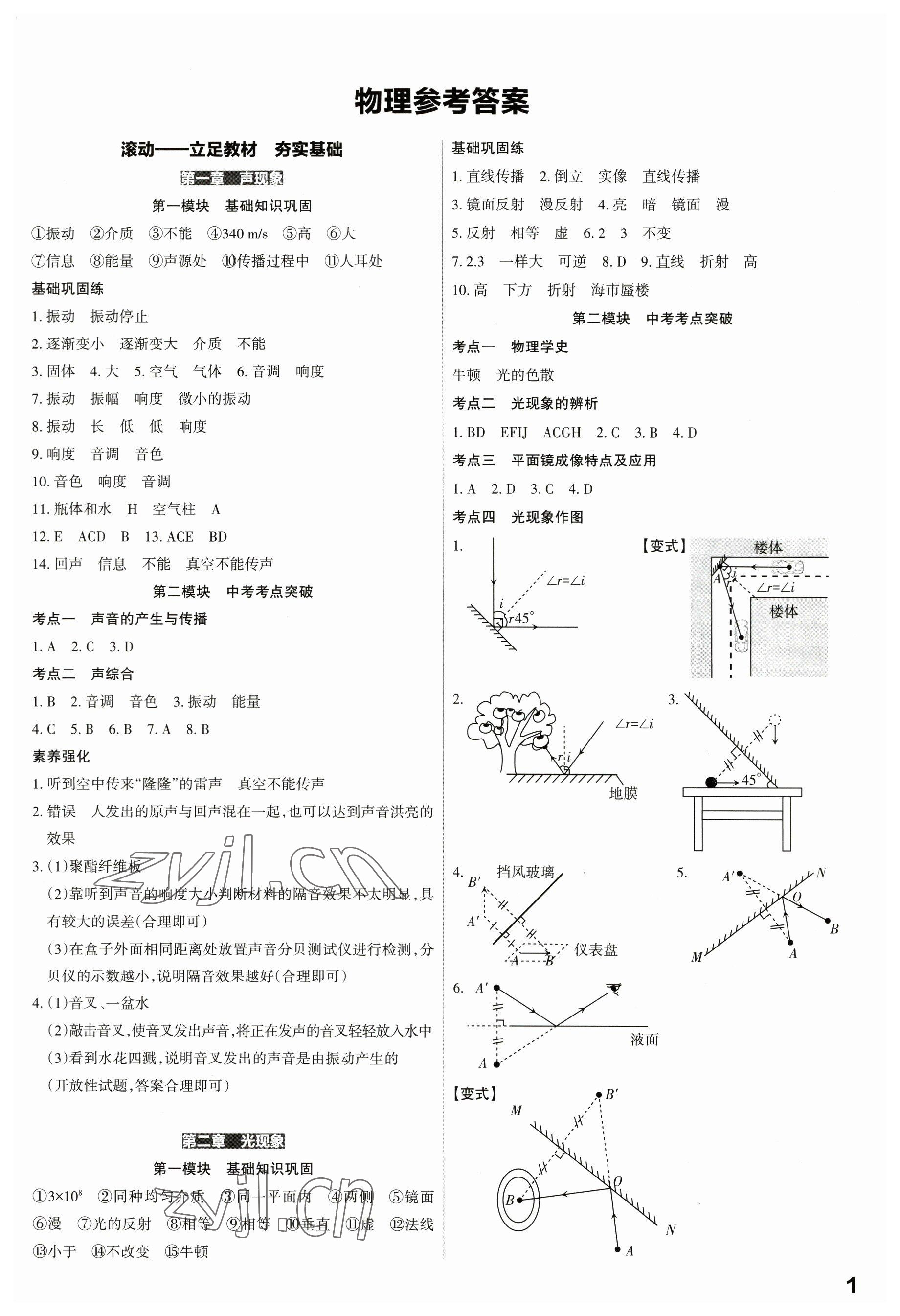 2023年滾動遷移中考總復習物理山西專版 第1頁