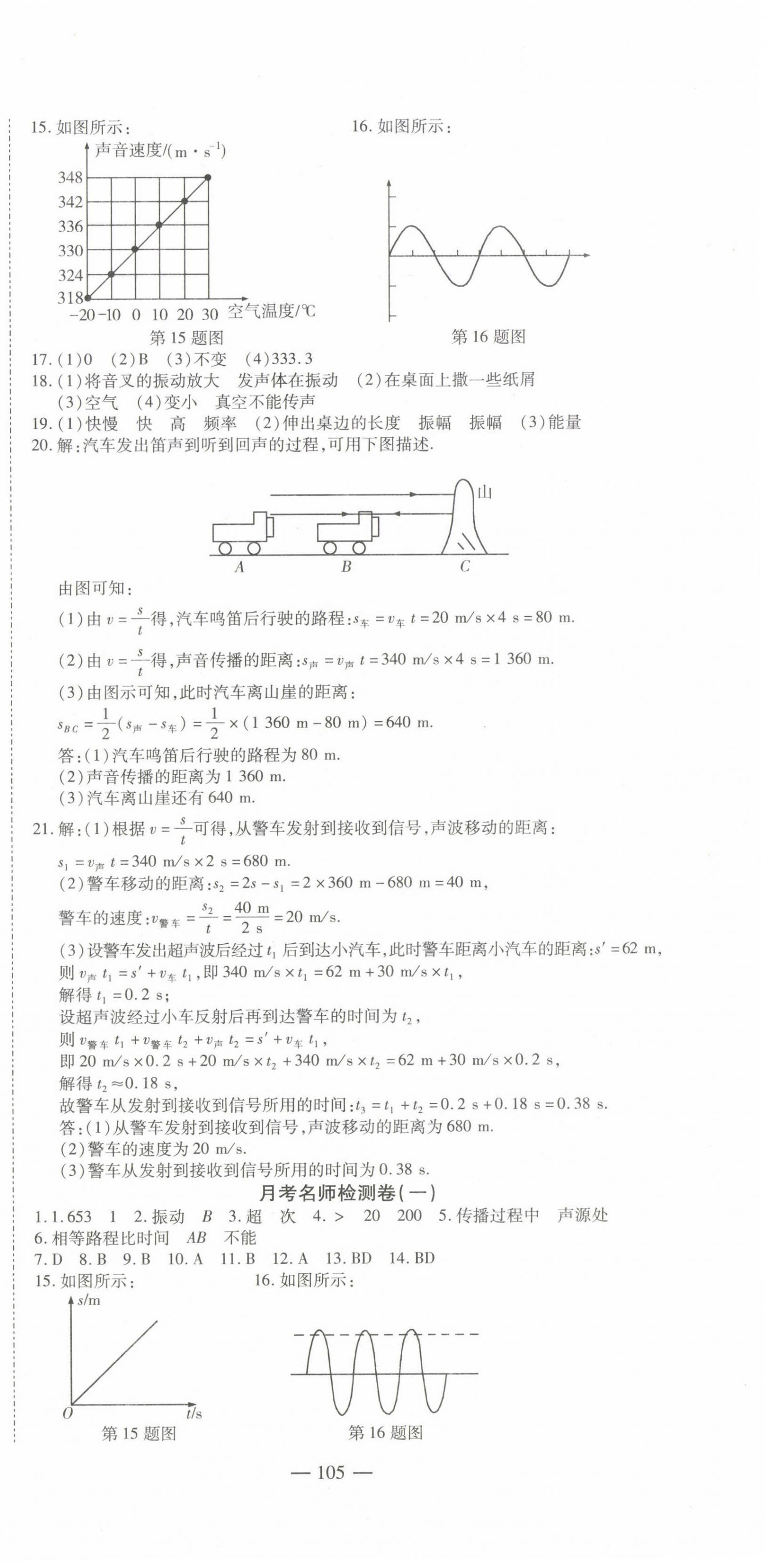 2022年名师金考卷八年级物理上册人教版 第3页