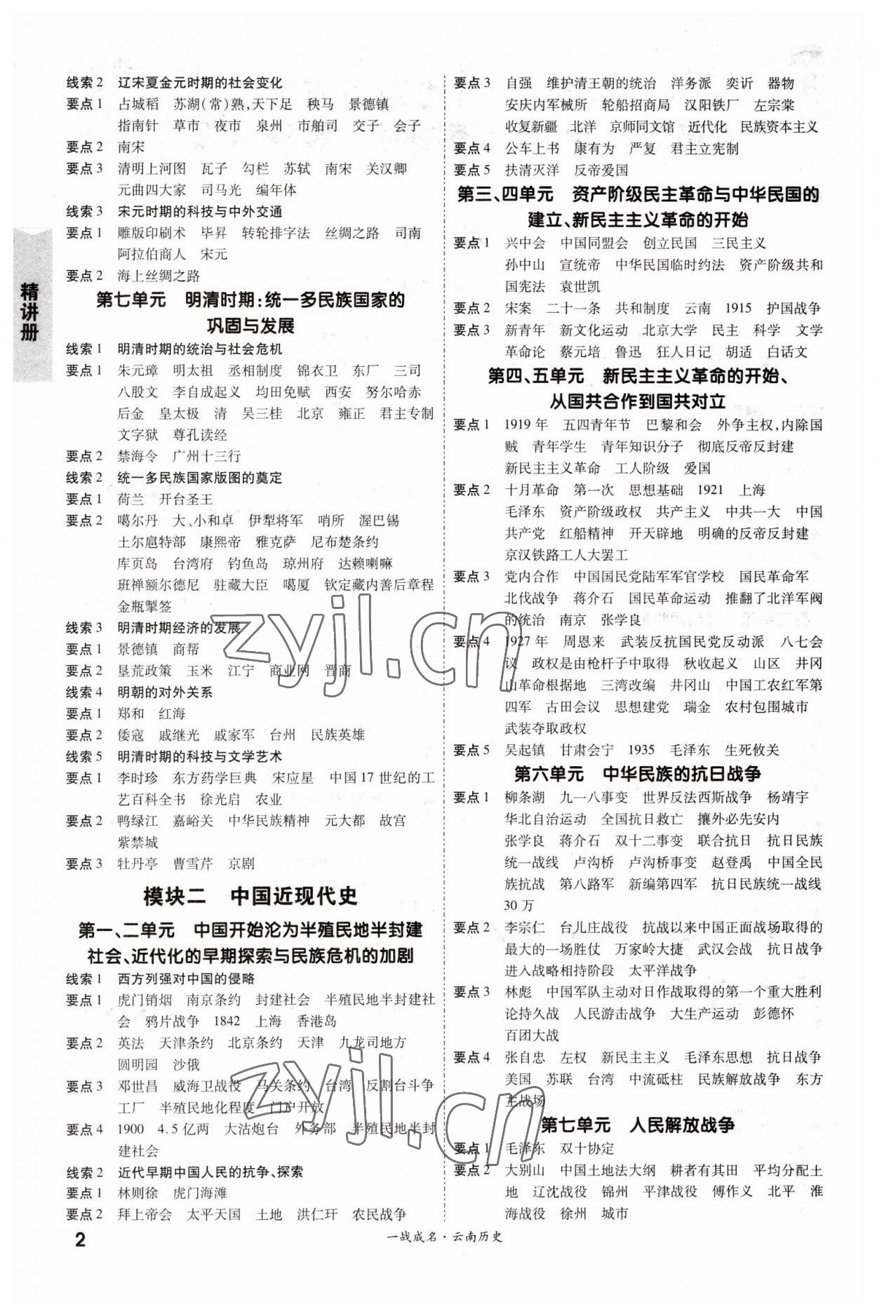 2023年一战成名考前新方案历史云南专版 第2页