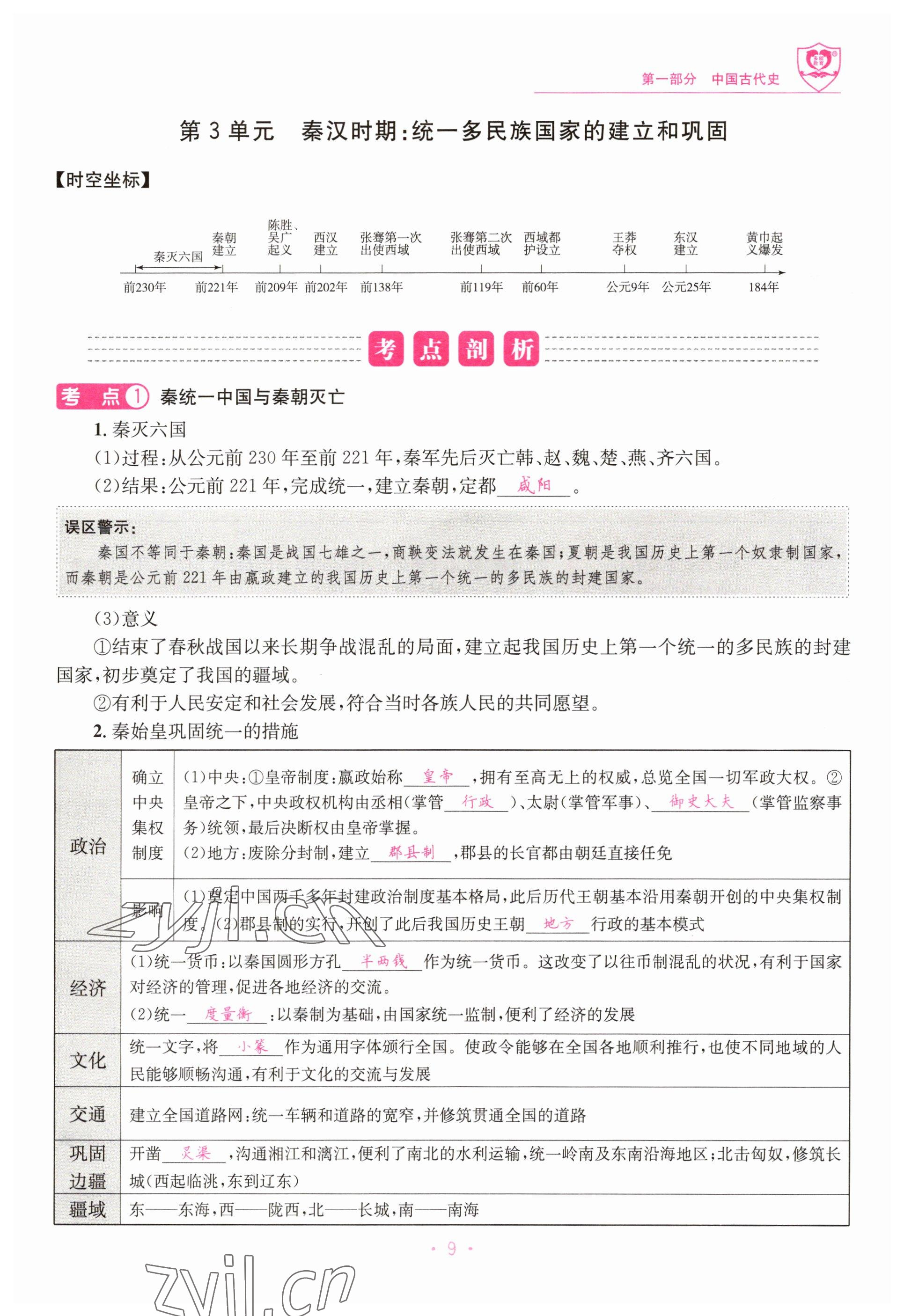 2023年指南針中考前沿歷史 參考答案第9頁(yè)
