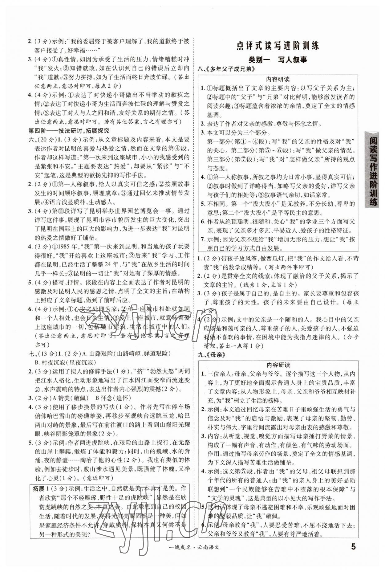 2023年一战成名考前新方案语文中考云南专版 第5页