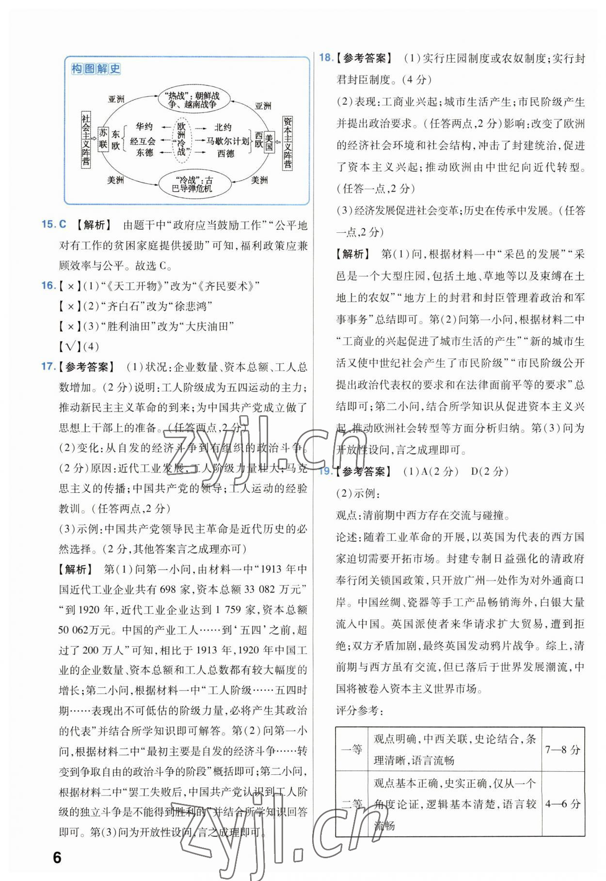 2023年金考卷45套匯編歷史安徽專版 參考答案第6頁