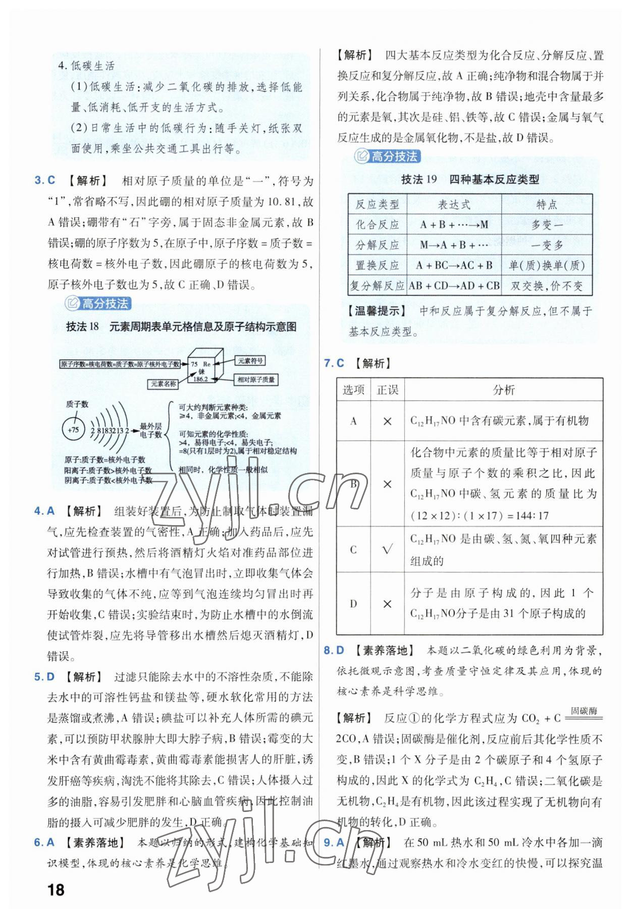 2023年金考卷45套匯編化學(xué)安徽專版 參考答案第18頁