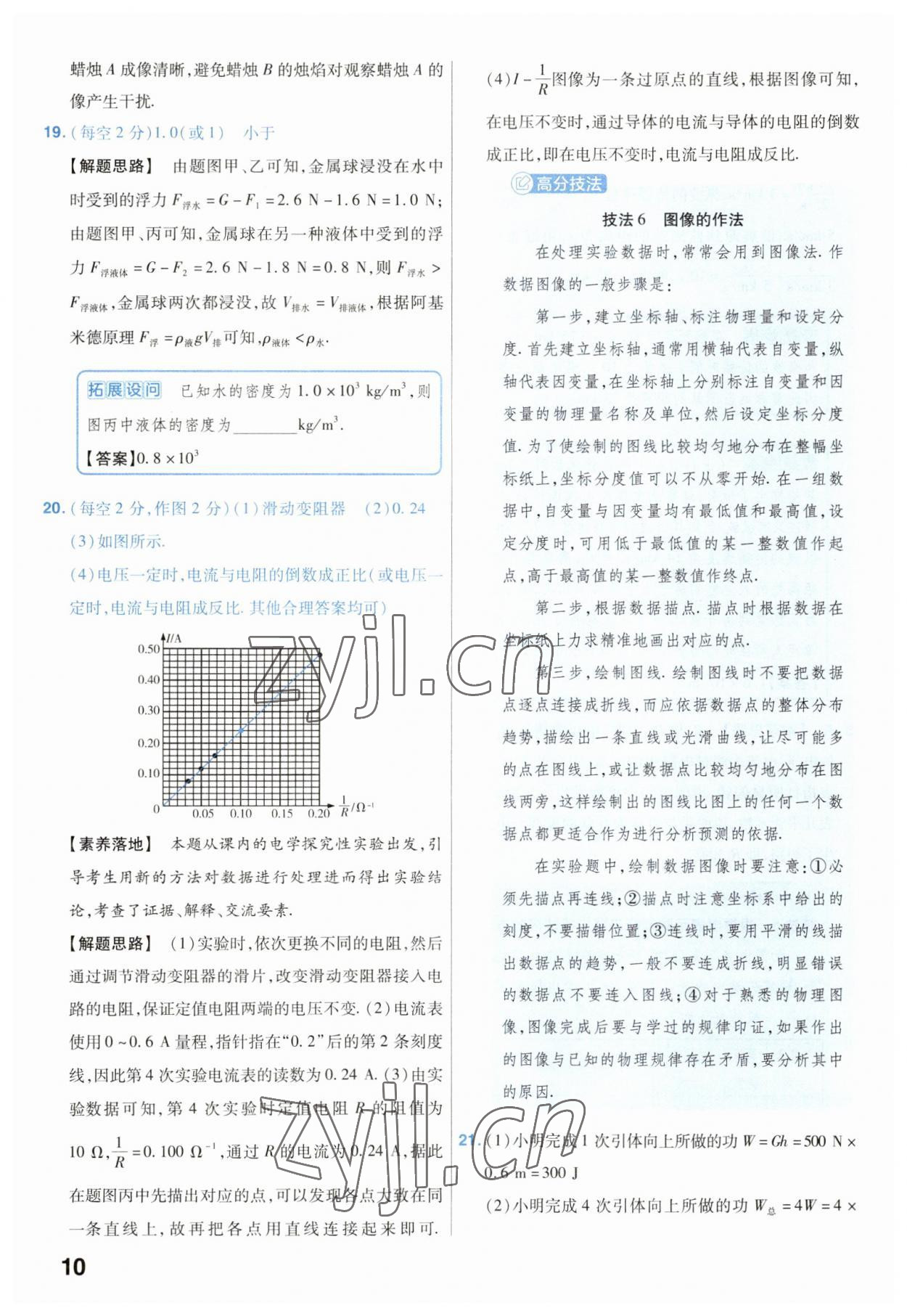 2023年金考卷45套汇编物理安徽专版 参考答案第10页