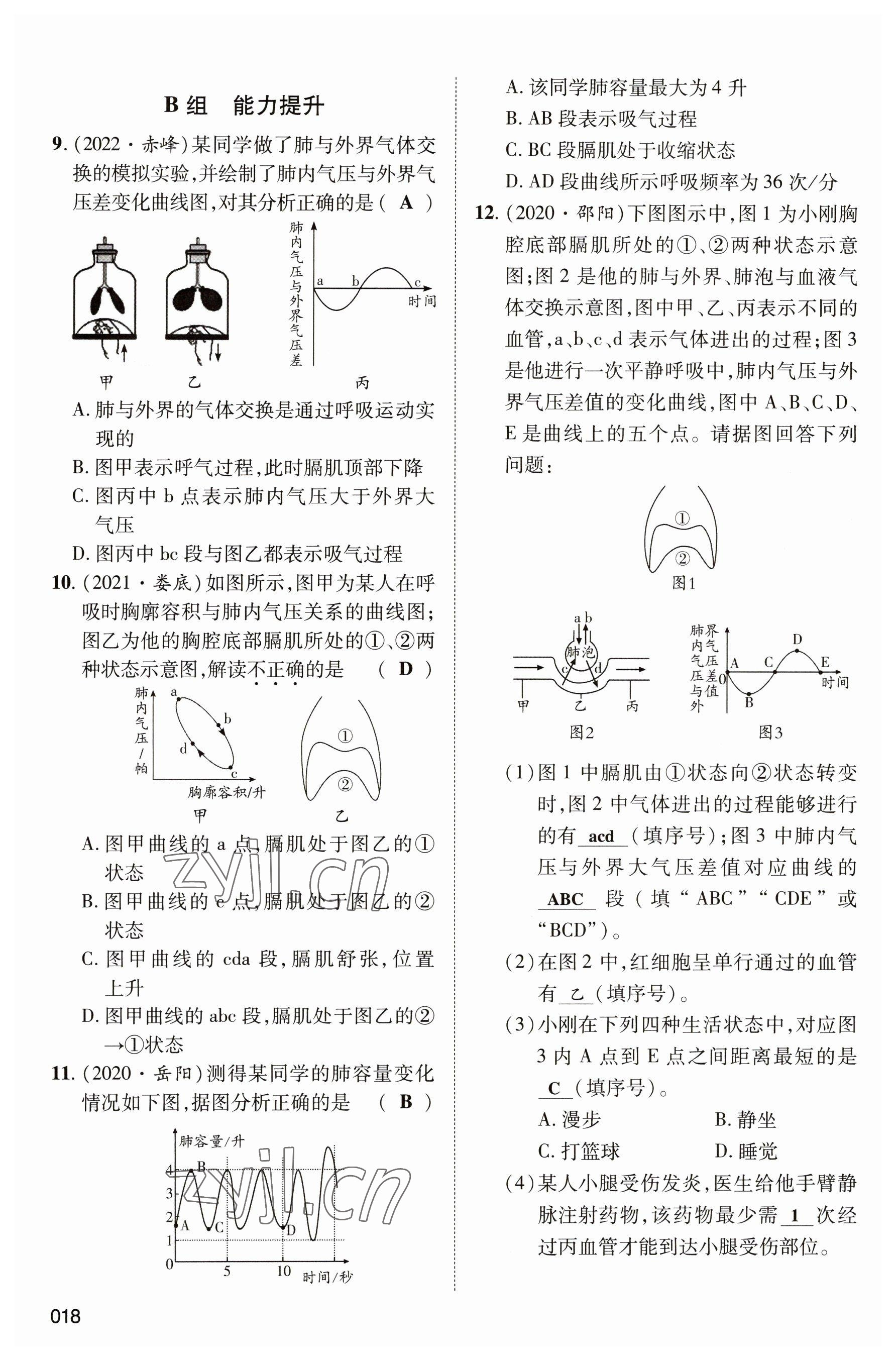 2023年中考狀元生物 參考答案第18頁(yè)