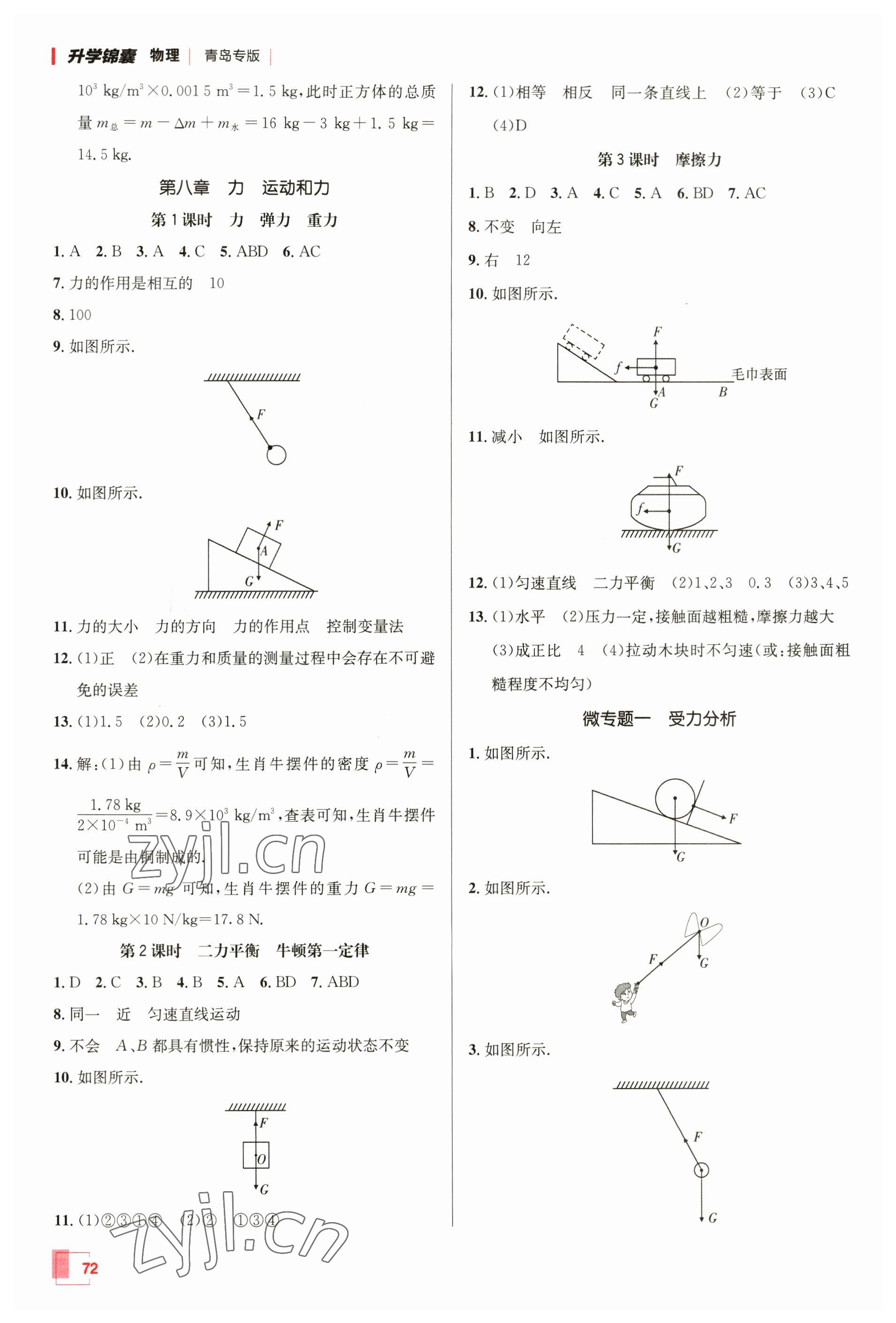 2023年升学锦囊物理青岛专版 参考答案第3页