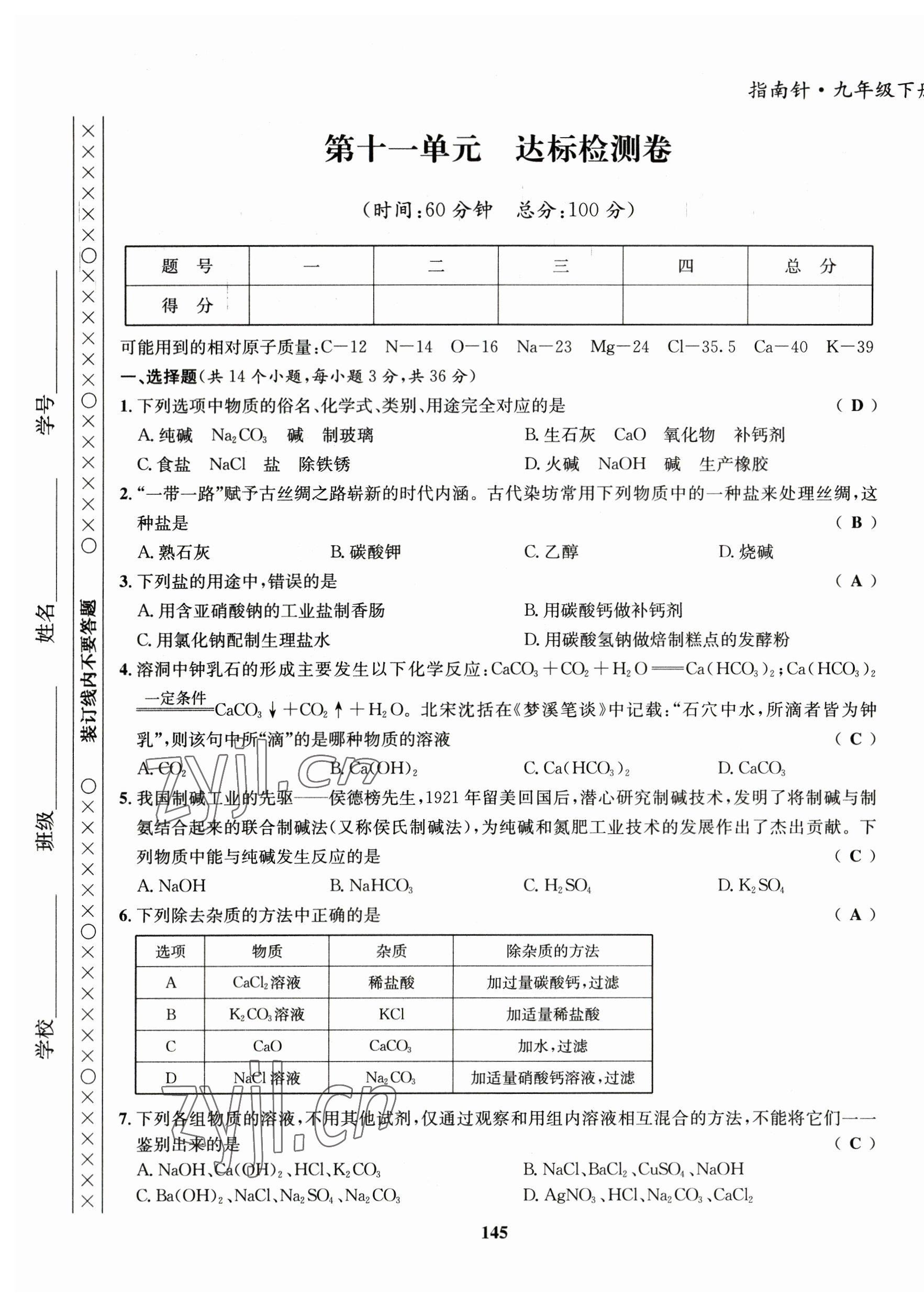 2023年指南针导学探究九年级化学下册人教版 第13页