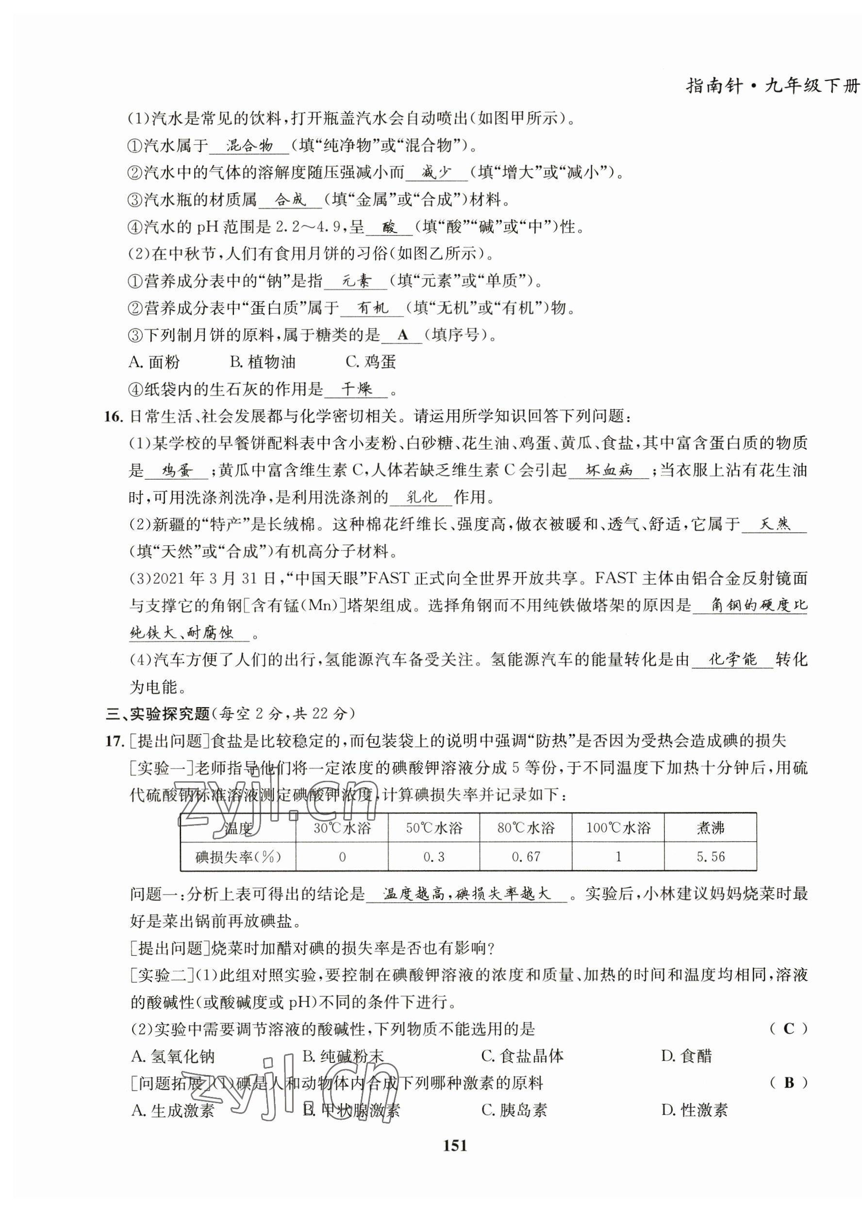 2023年指南针导学探究九年级化学下册人教版 第19页